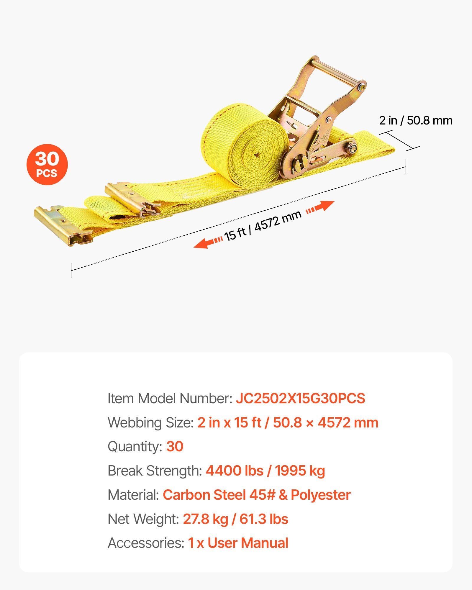 Ratchet Straps 50.8 mm x 4.6 m — view 8