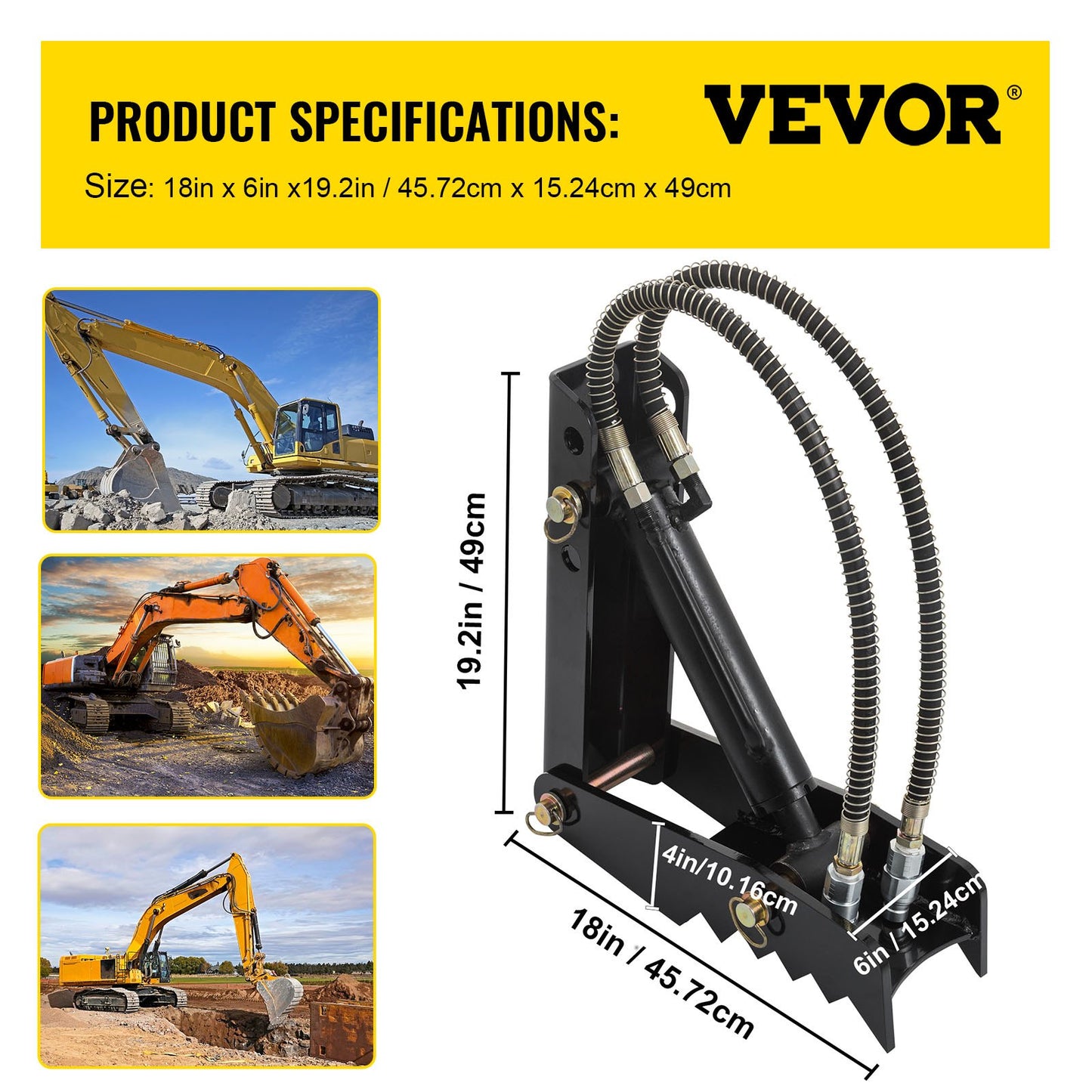 Hydraulic Backhoe Thumb, 45.7cm 1.27cm — view 8