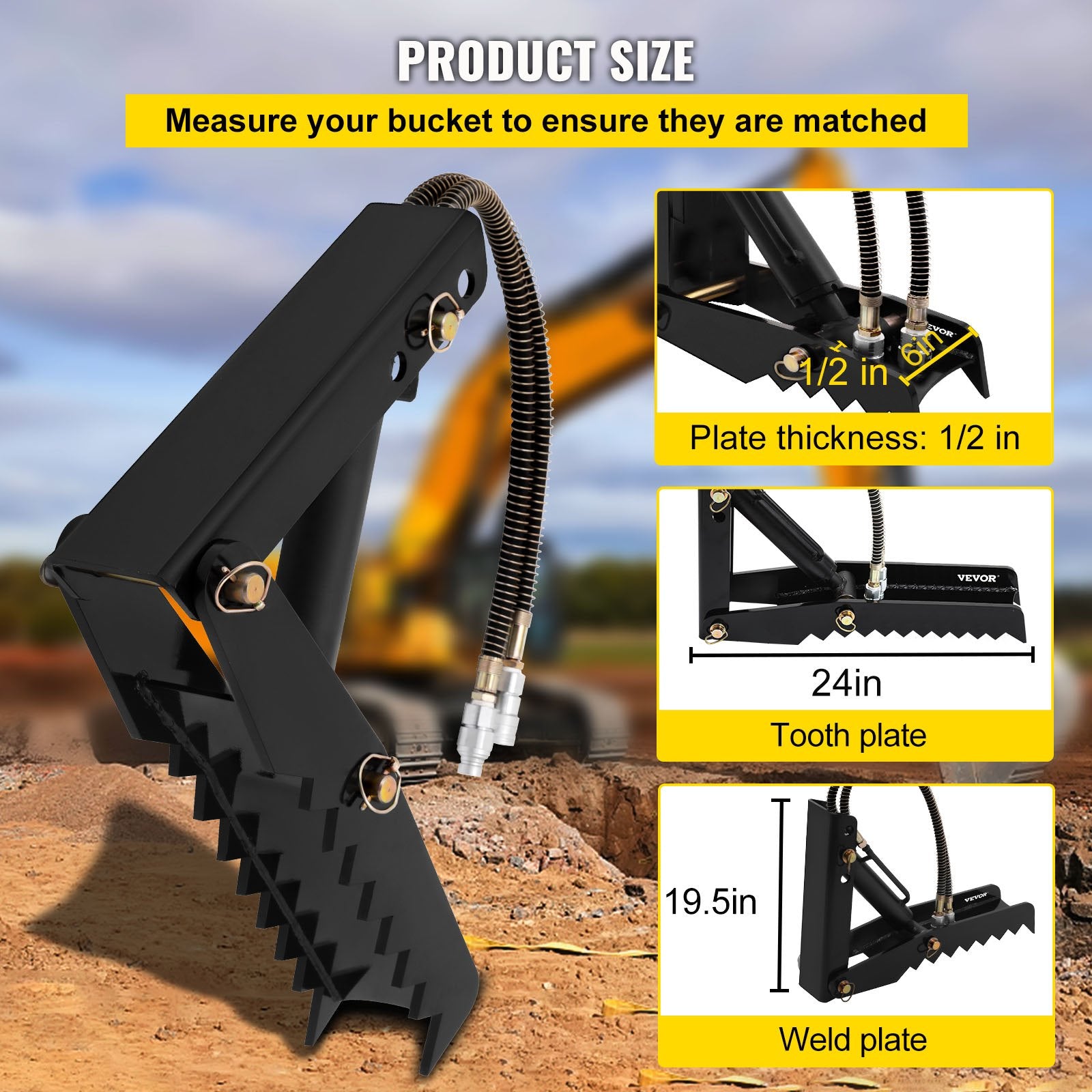 61cm Hydraulic Backhoe Excavator Thumb — view 4