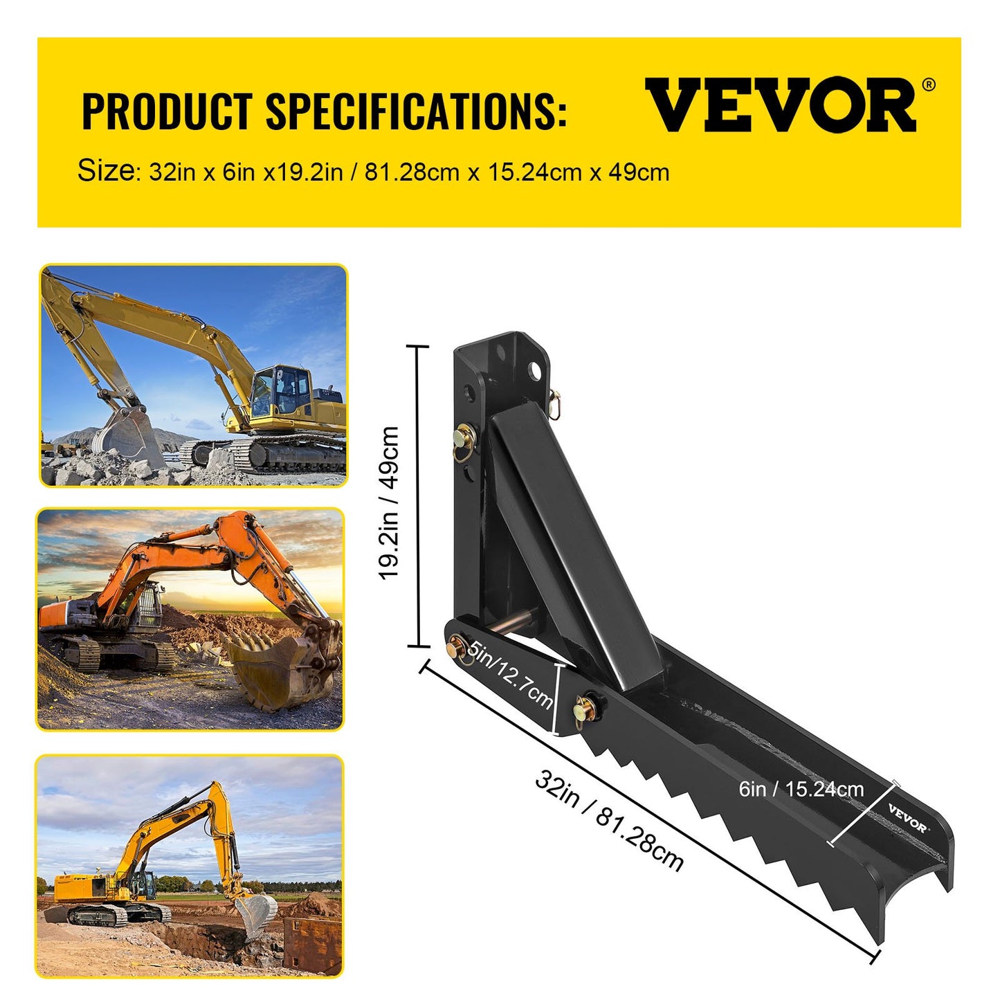 32 inch Backhoe Excavator Thumb — view 8