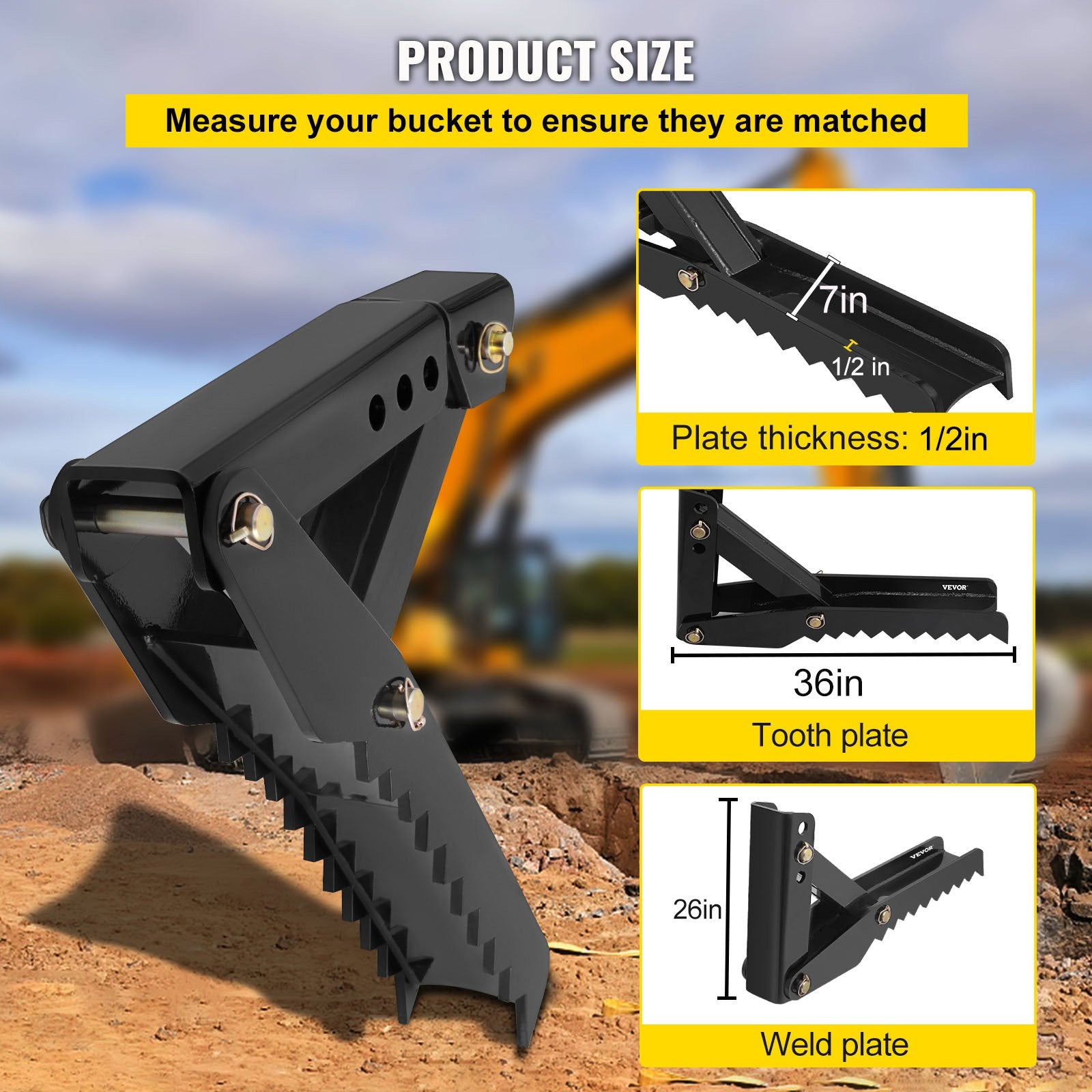 Backhoe Excavator Thumb Attachments, 91.44 — view 4