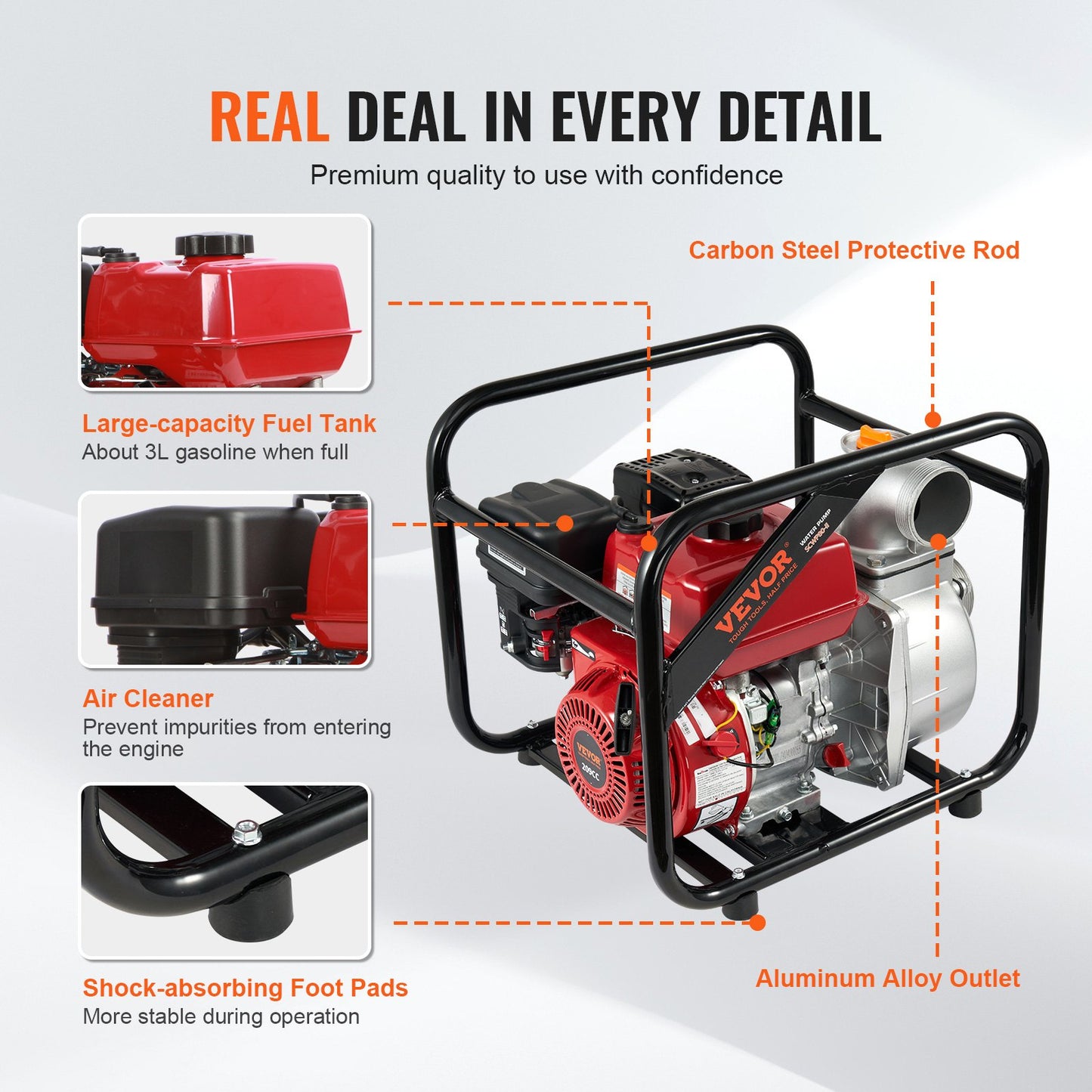 Gasoline Engine Water Pump Gas Powered — view 6