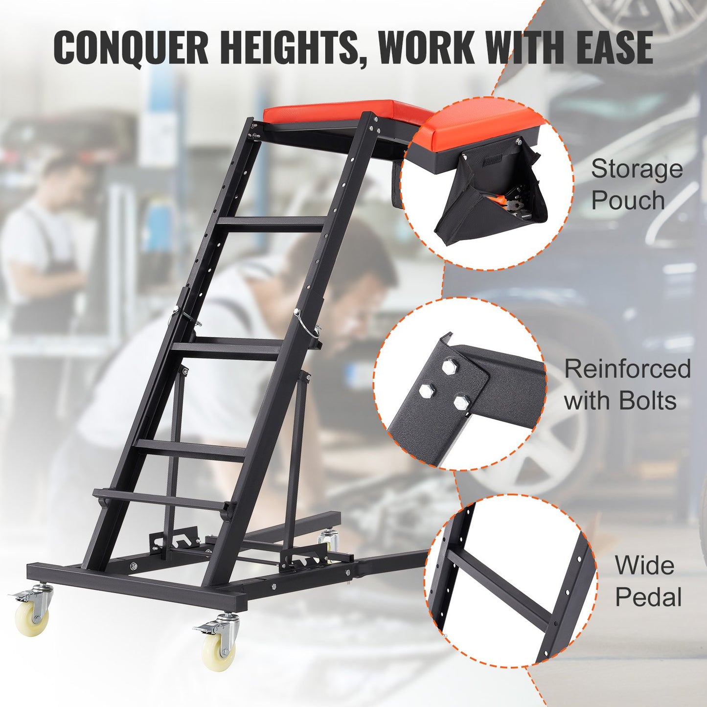 Automotive Topside Creeper, with Adjustable — view 7