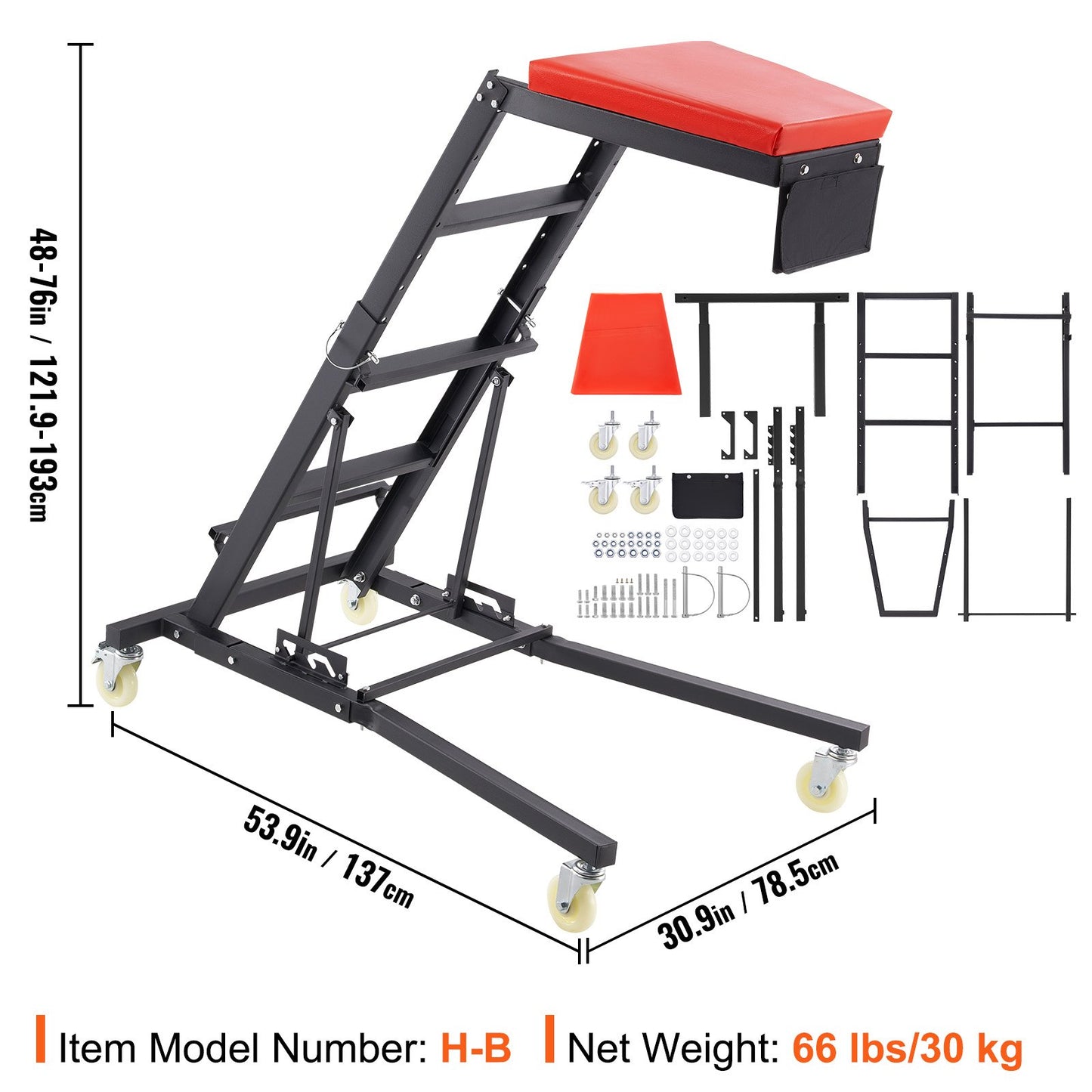 Automotive Topside Creeper, with Adjustable — view 8