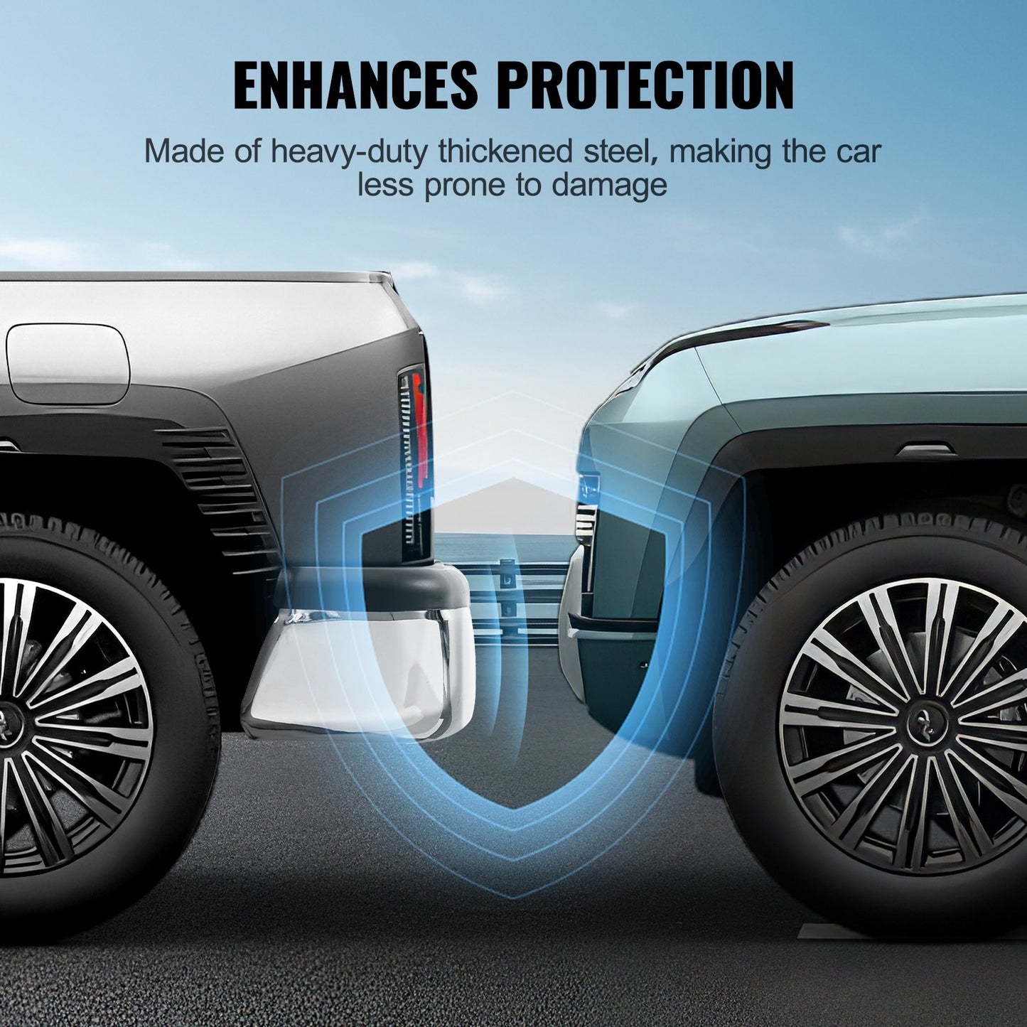 Rear Step Bumper Chrome Steel — view 5