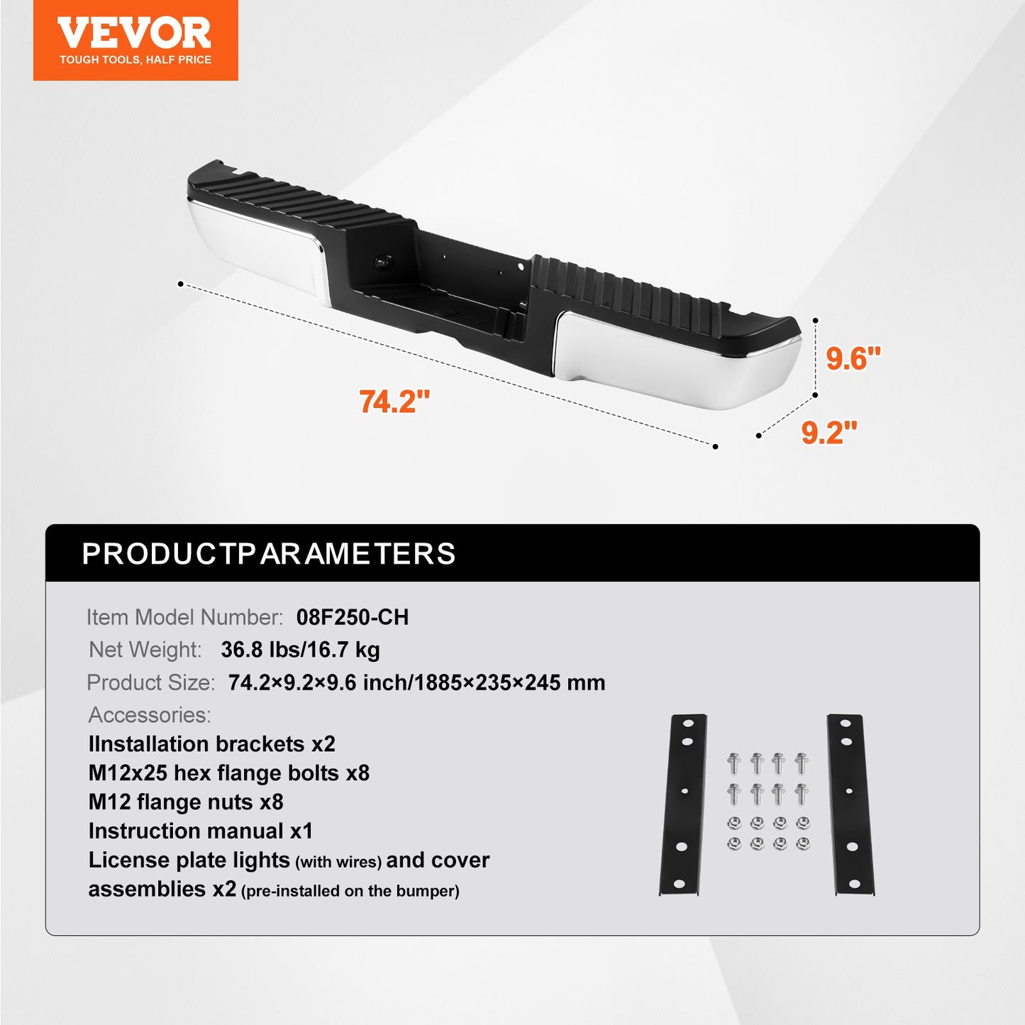 Rear Step Bumper Steel Bumper — view 8