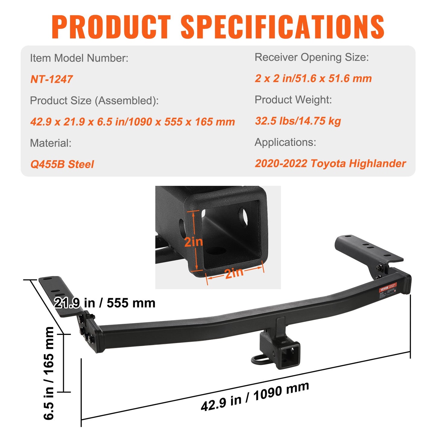 Class 3 Trailer Hitch, 2-Inch — view 8