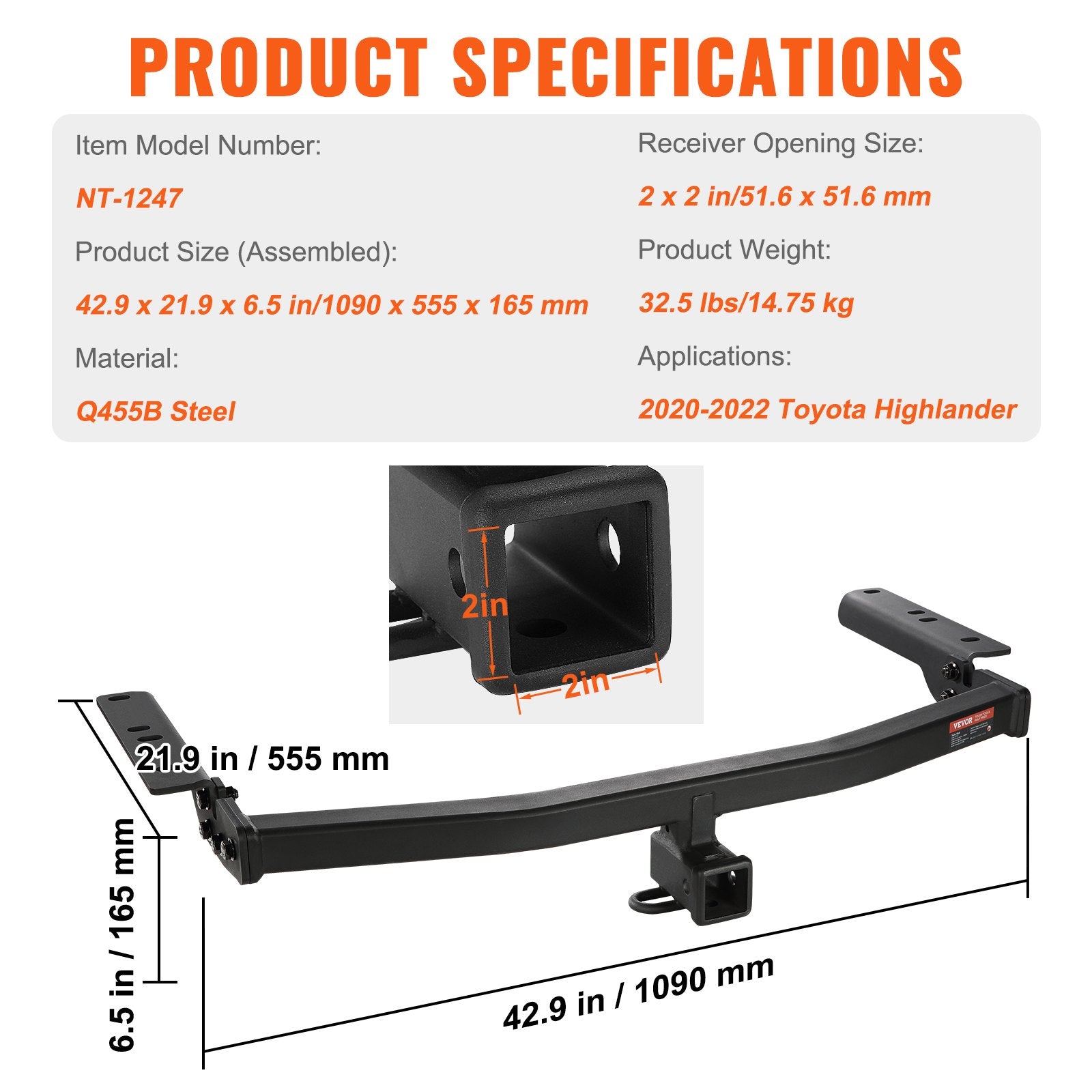 Class 3 Trailer Hitch, 2-Inch — view 8