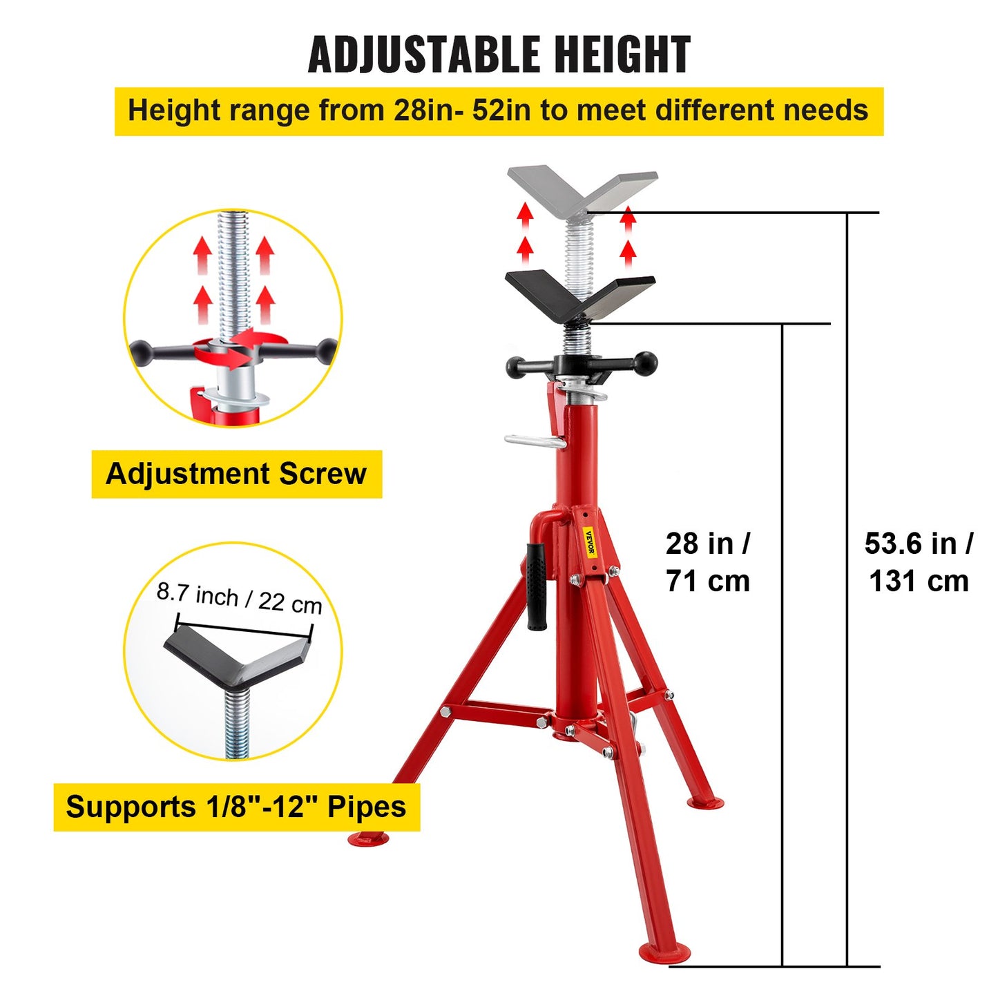 Pipe Jack Stand V-Head Foldable — view 5