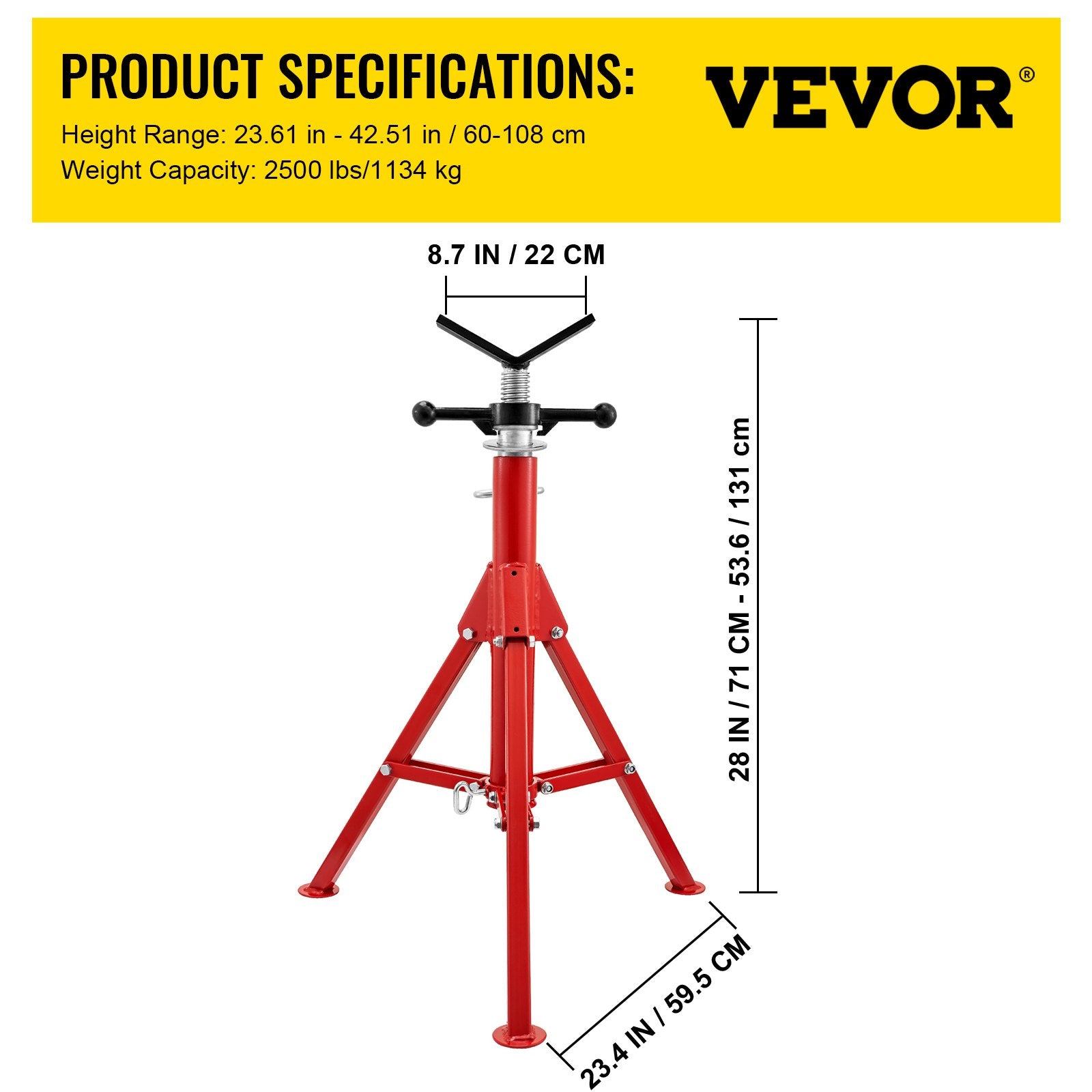 Pipe Jack Stand V-Head Foldable — view 8