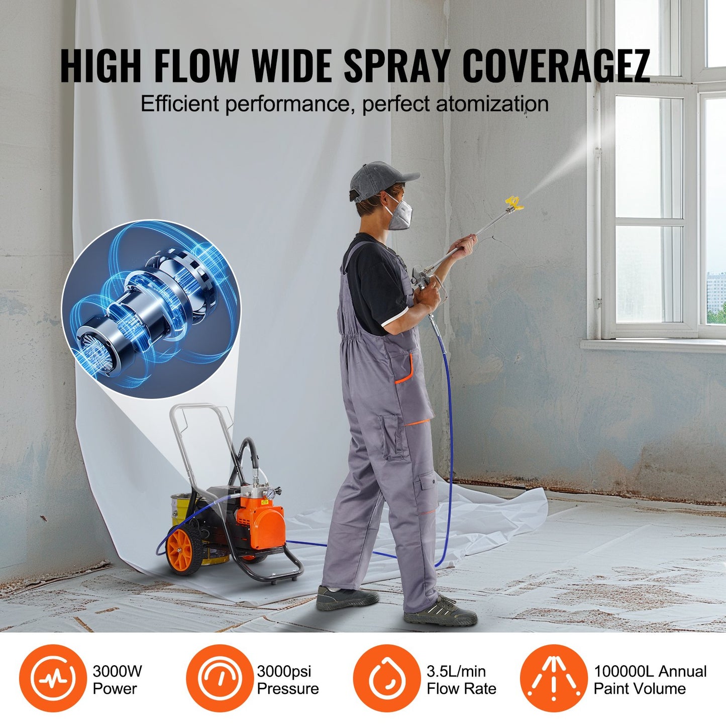 Cart Airless Paint Sprayer Diaphragm Paint — view 4