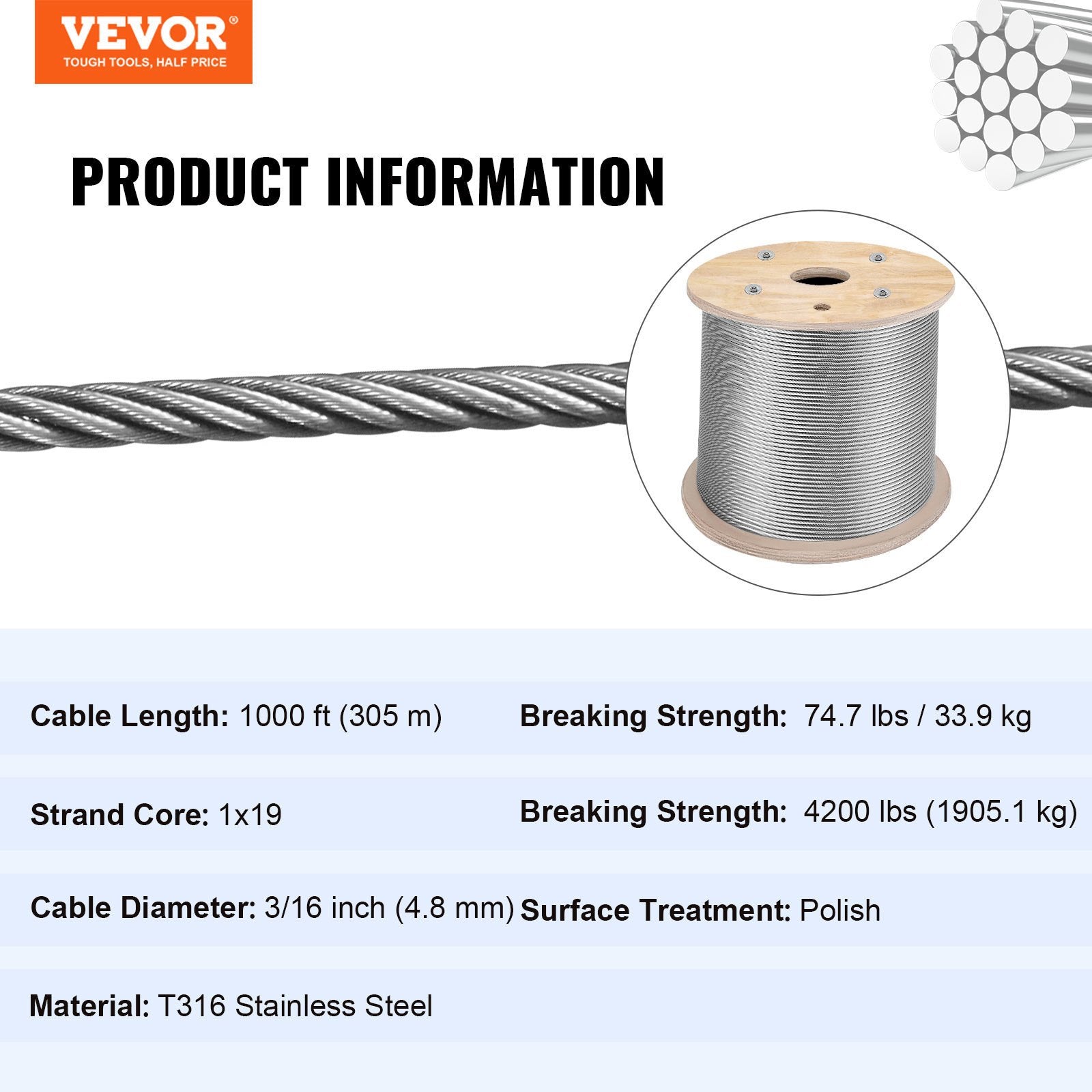 Stainless Steel Cable Railing 3/16 — view 8