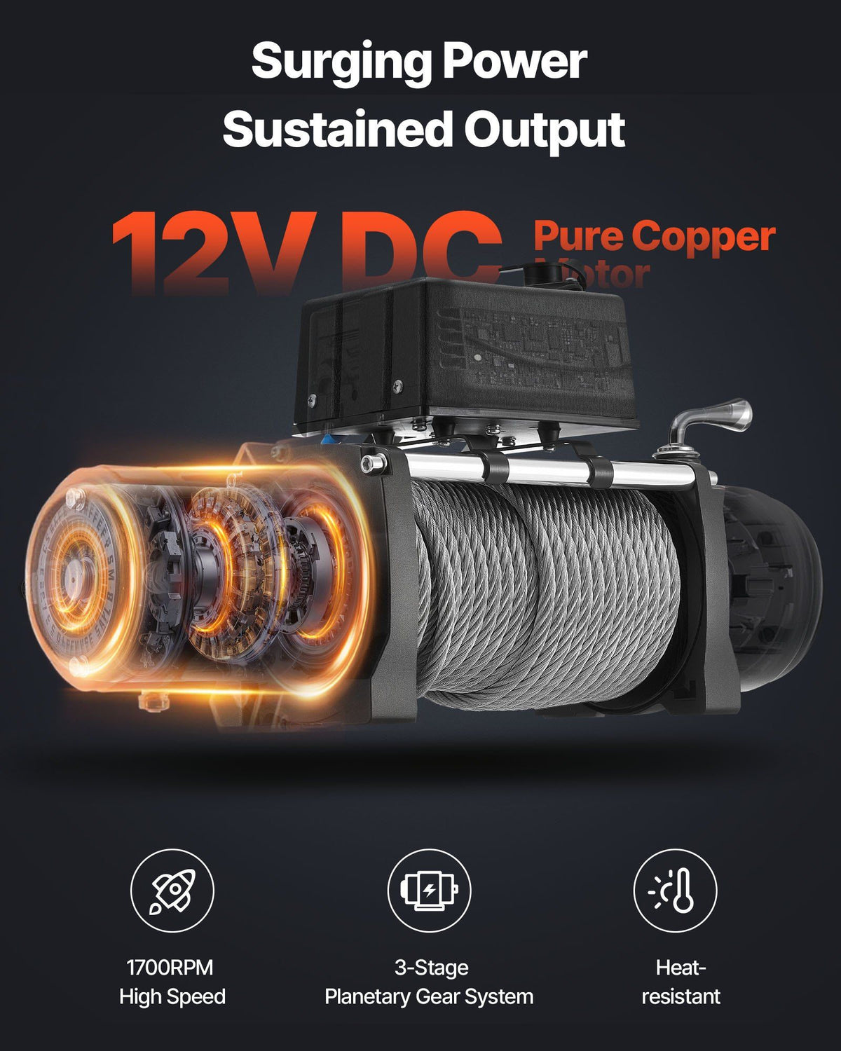 Electric Winch 4500 kg Load Capacity — view 4