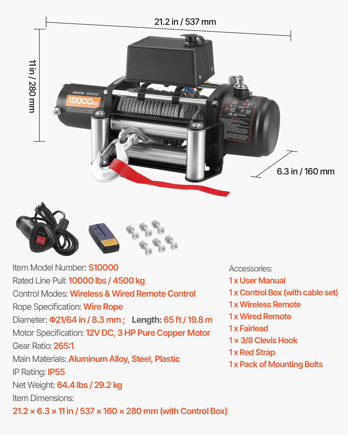 Electric Winch 4500 kg Load Capacity — view 8