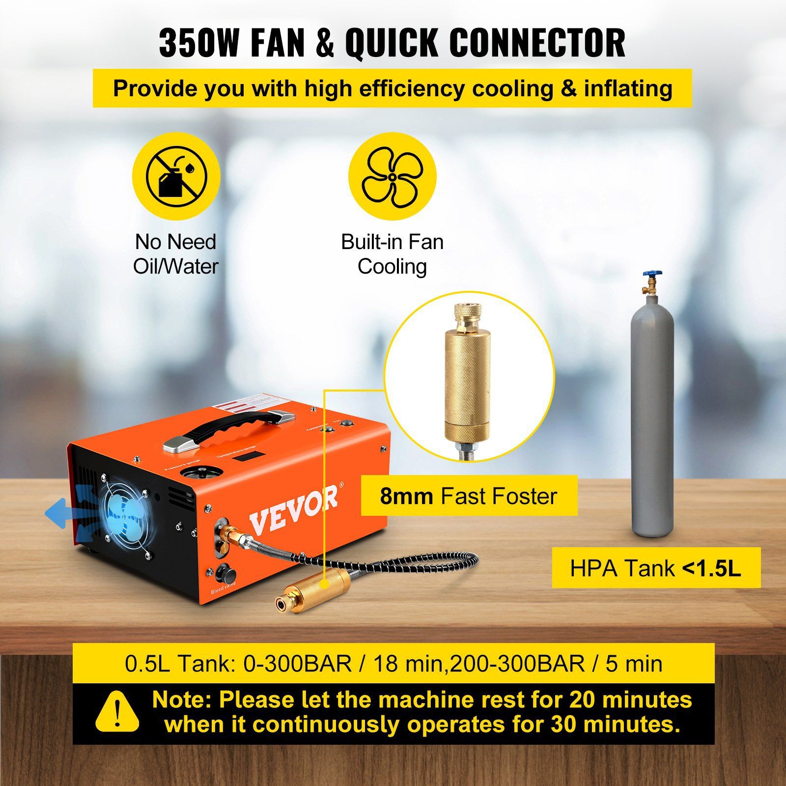 PCP Air Compressor Pump 12V 4500PSI Auto — view 6
