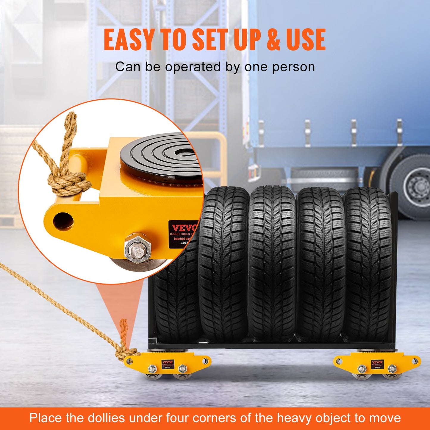 4PCS Machinery Skate Dolly Mover — view 6