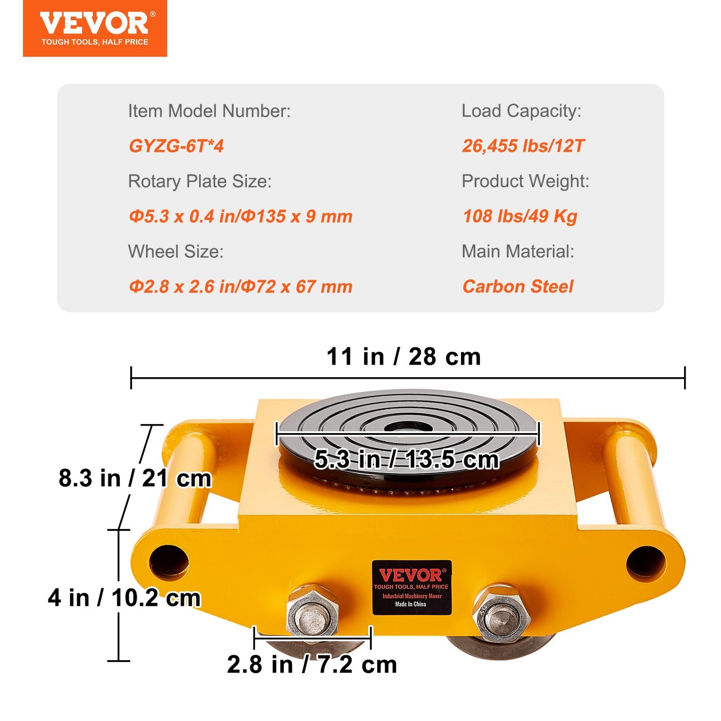 4PCS Machinery Skate Dolly Mover — view 8