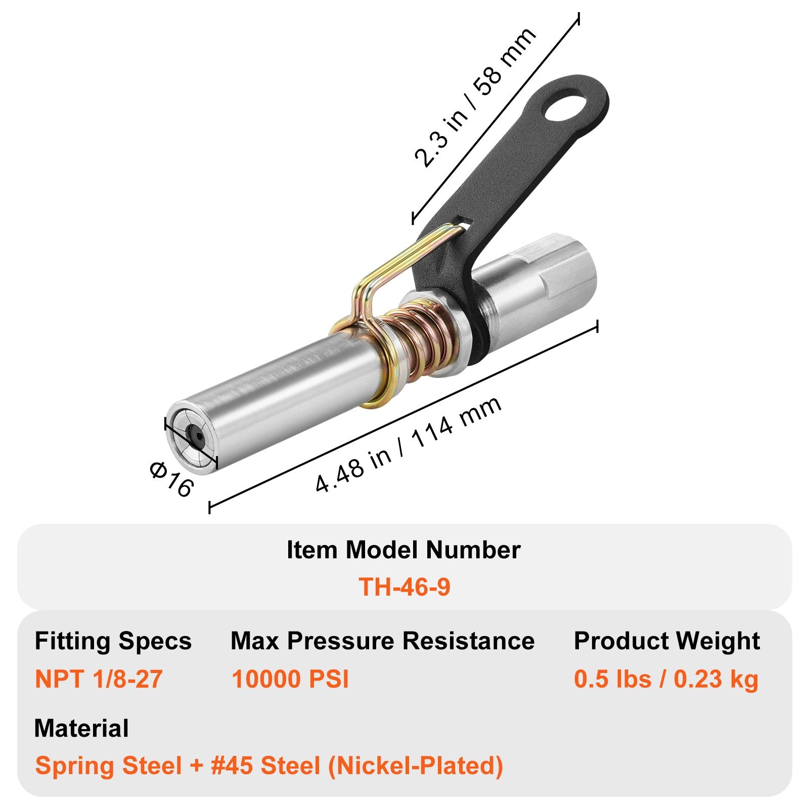 Grease Gun Coupler High Pressure — view 8