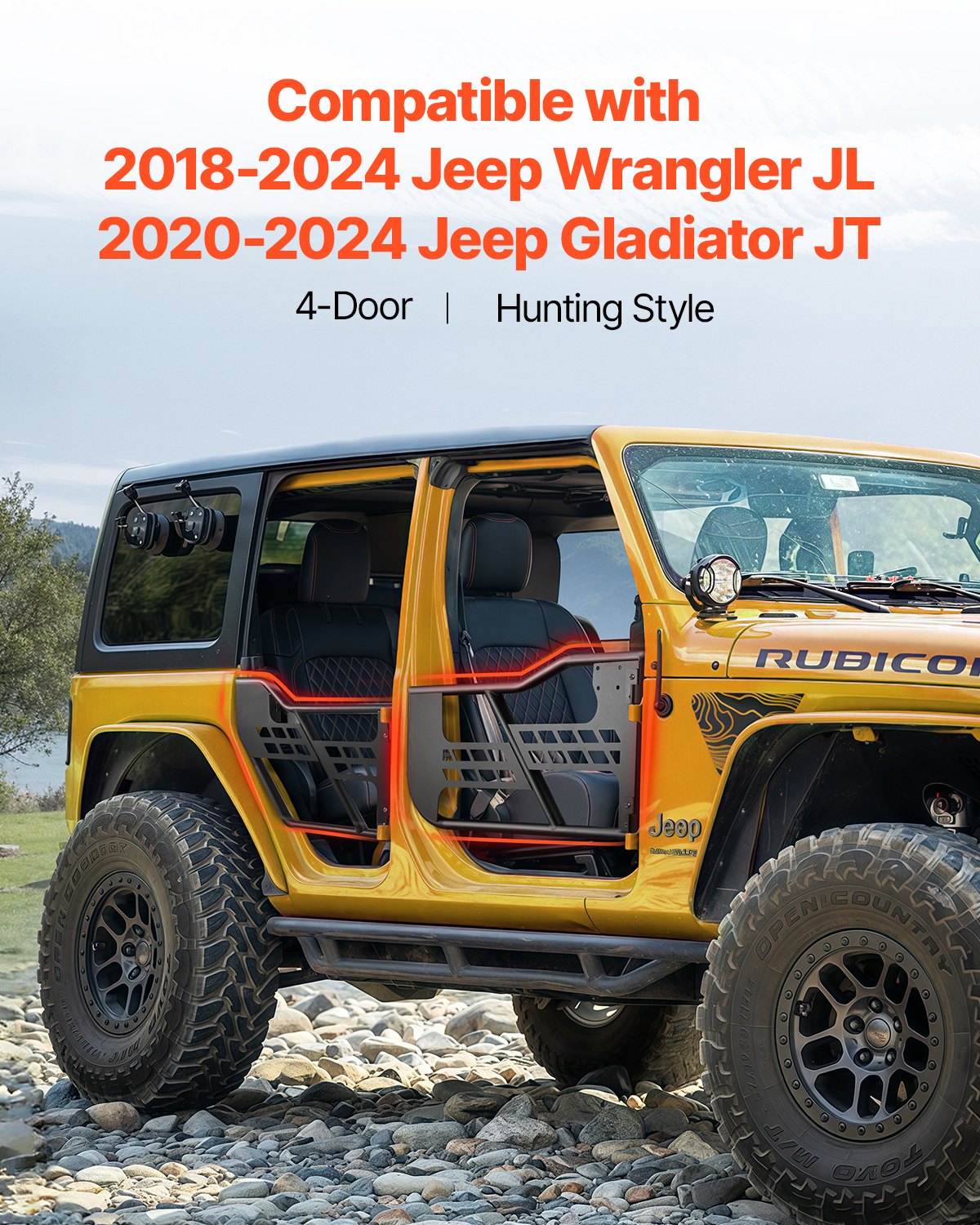 Jeep Tube Doors, 4-Door, Hunting — view 3