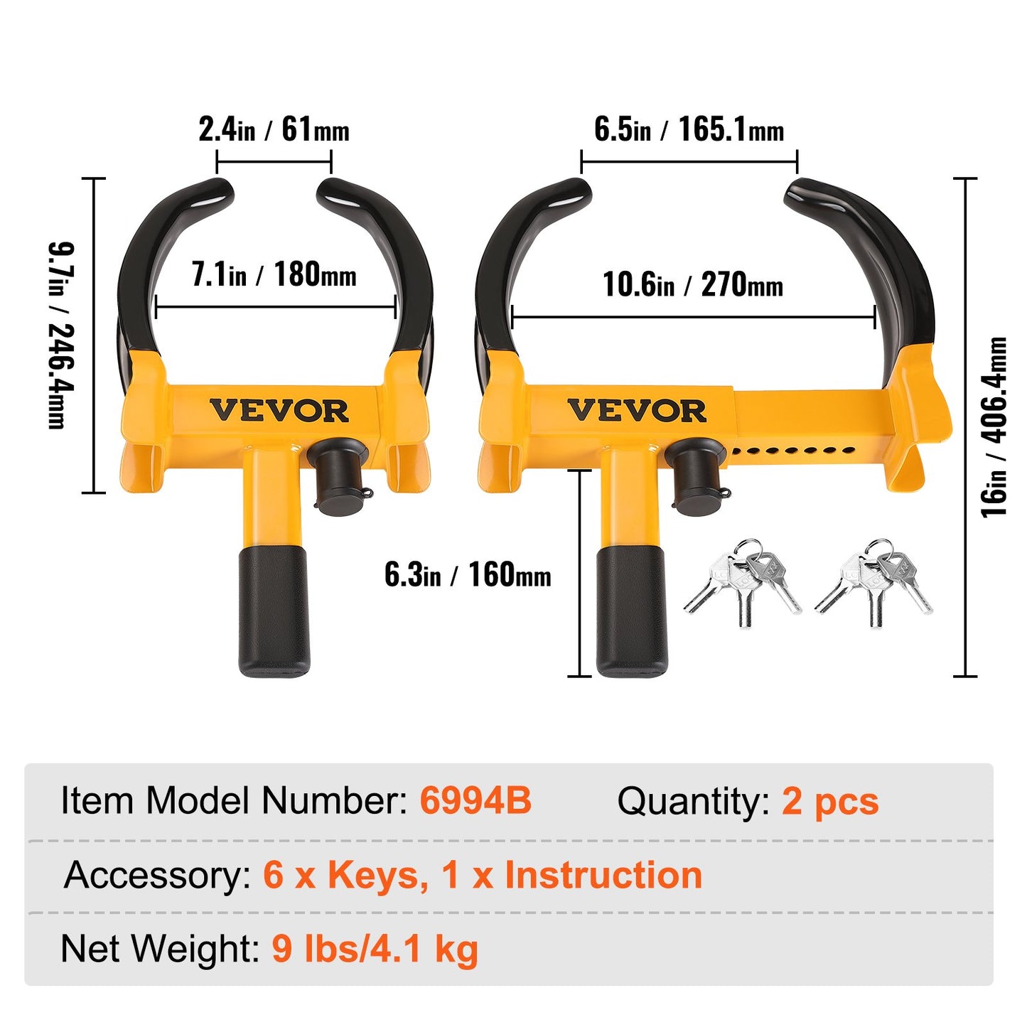 Wheel Lock, 2 Packs Universal — view 8