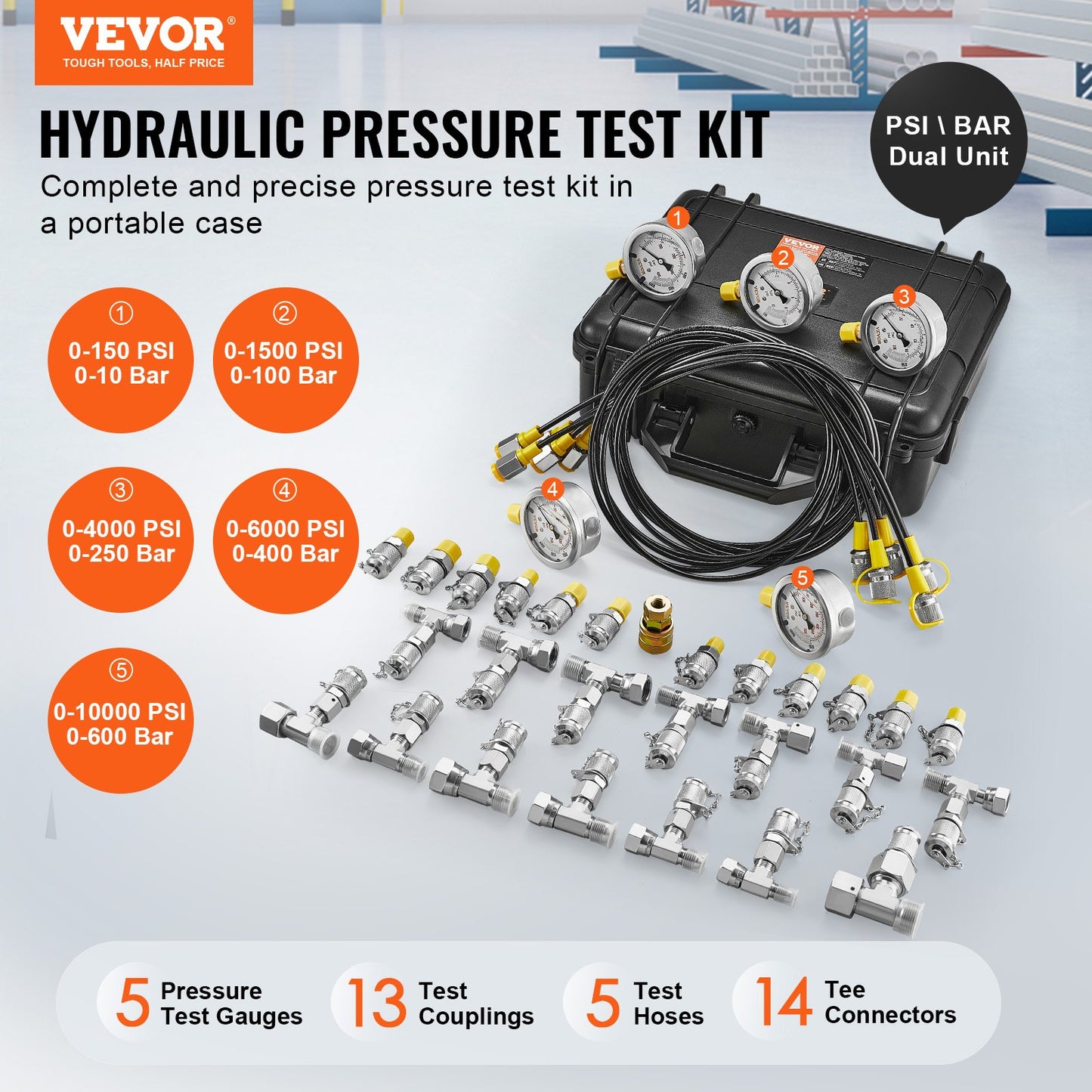 Hydraulic Pressure Test Kit, 10/100/250/400/600bar — view 3