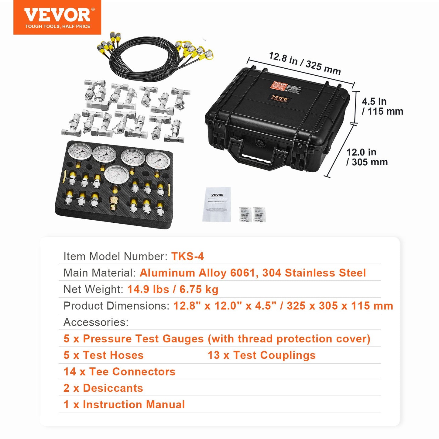 Hydraulic Pressure Test Kit, 10/100/250/400/600bar — view 8