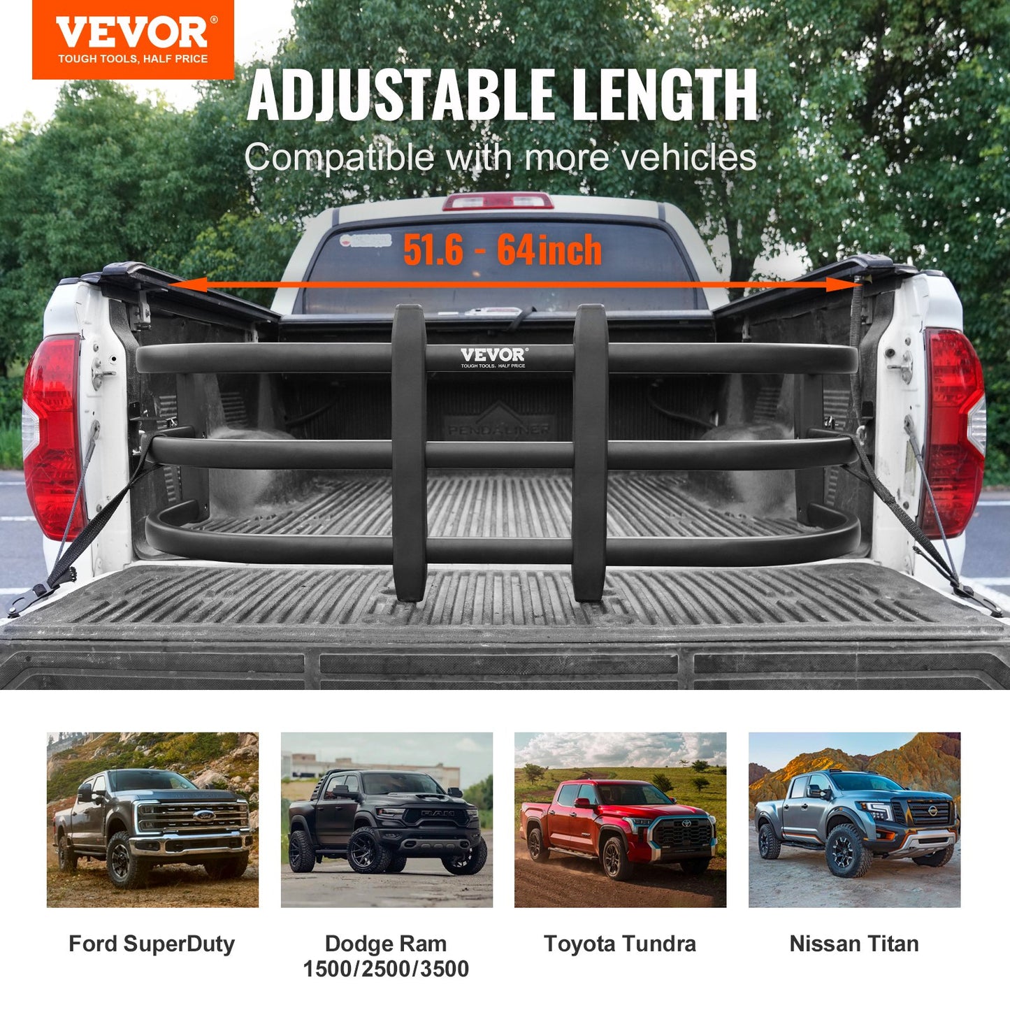 Truck Bed Extender, Aluminium Retractable — view 3