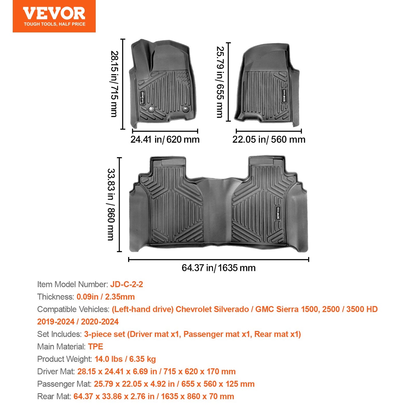 Automotive Floor Mats Fits for Chevrolet — view 8