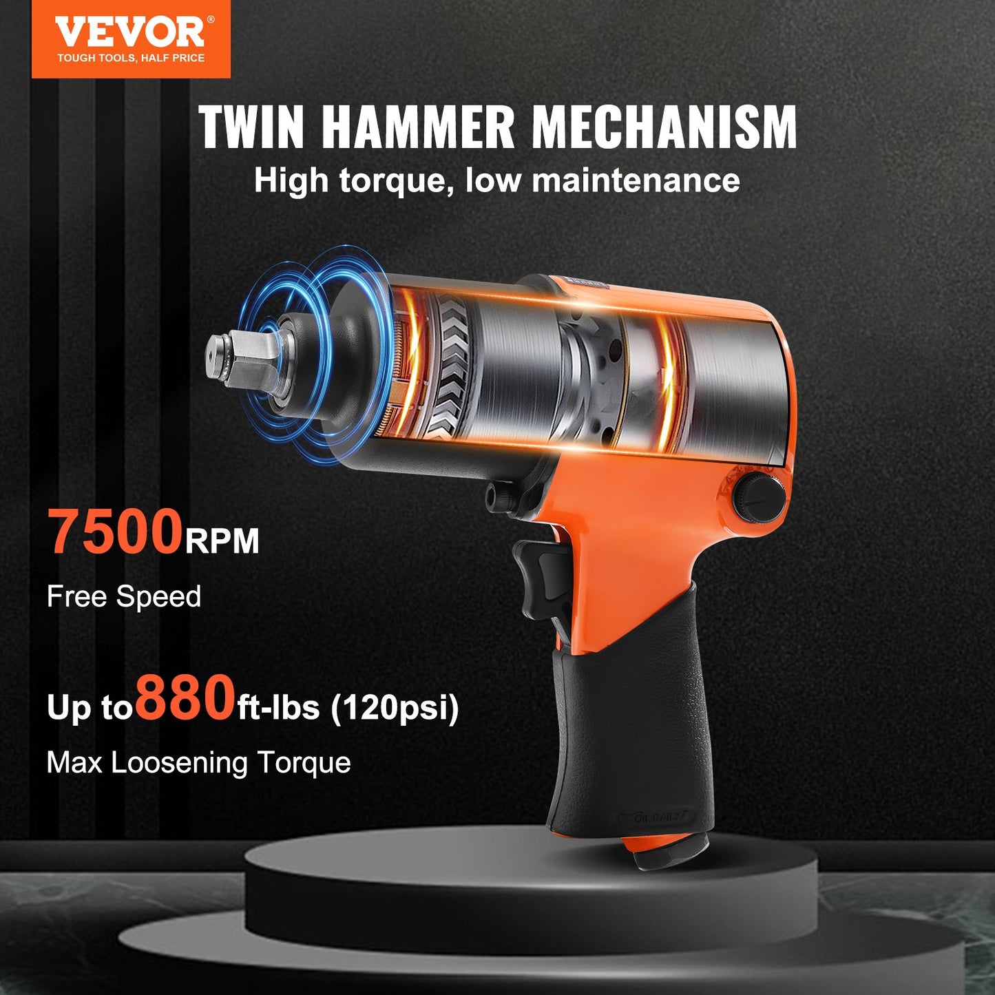 Air Impact Wrench, 1/2 Drive — view 3