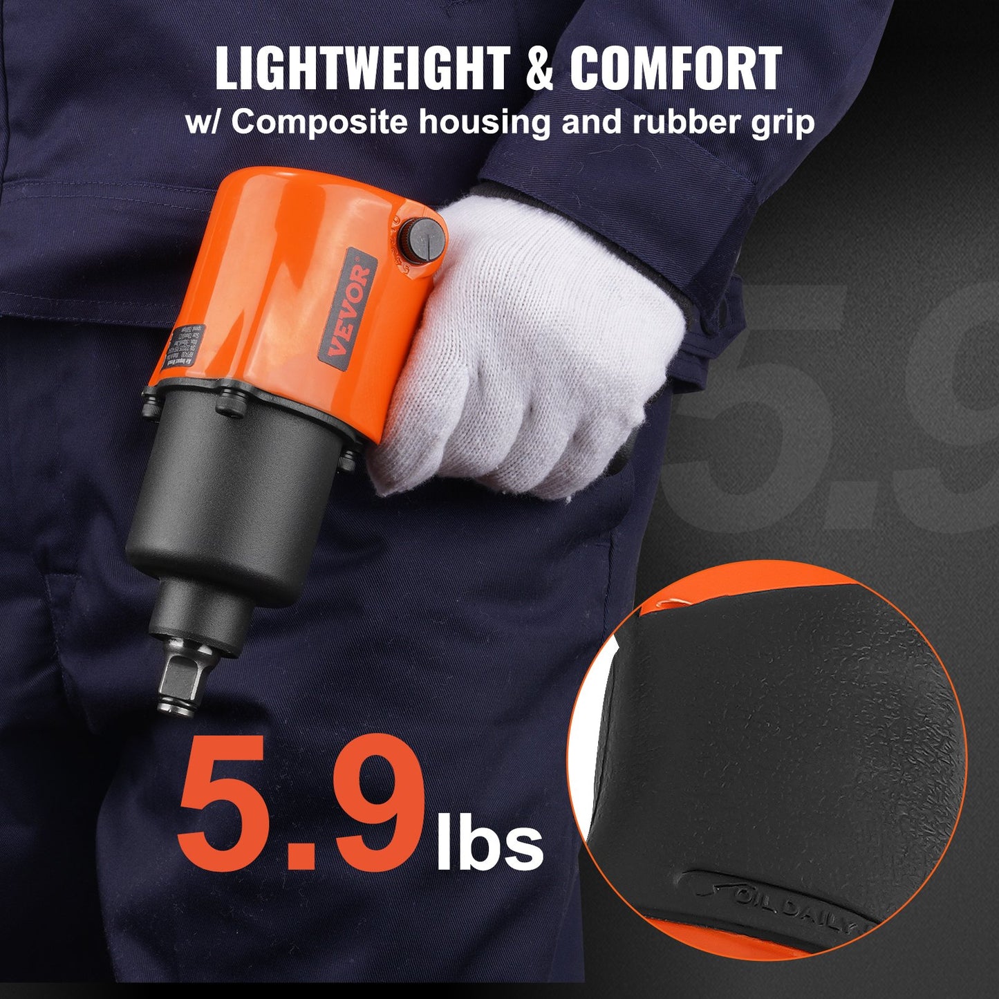Air Impact Wrench, 1/2 Drive — view 5