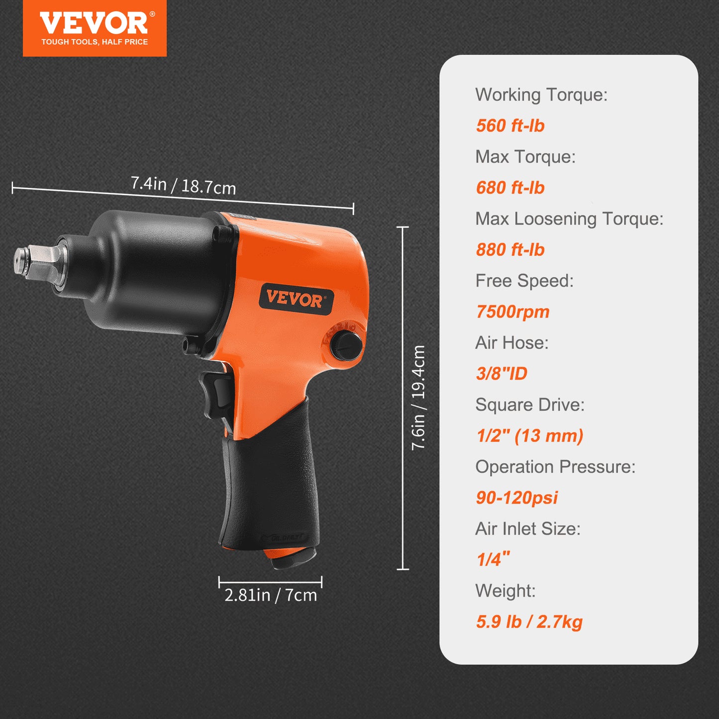 Air Impact Wrench 1/2 Square — view 8