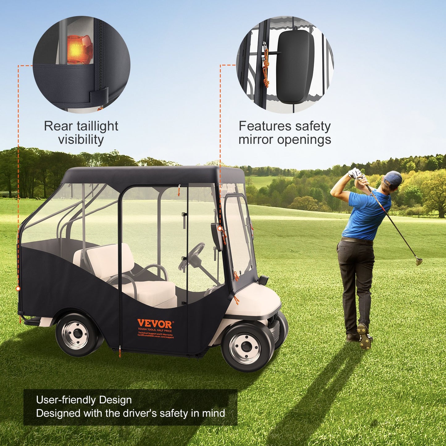 Golf Cart Enclosure, 420D Polyester — view 5