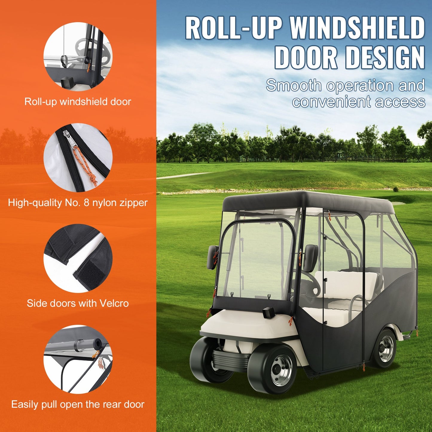 Golf Cart Enclosure, 420D Polyester — view 6