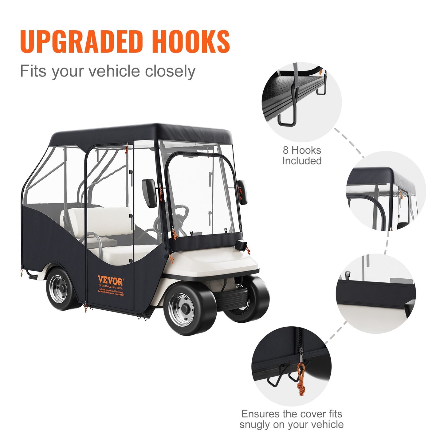 Golf Cart Enclosure, 420D Polyester — view 7