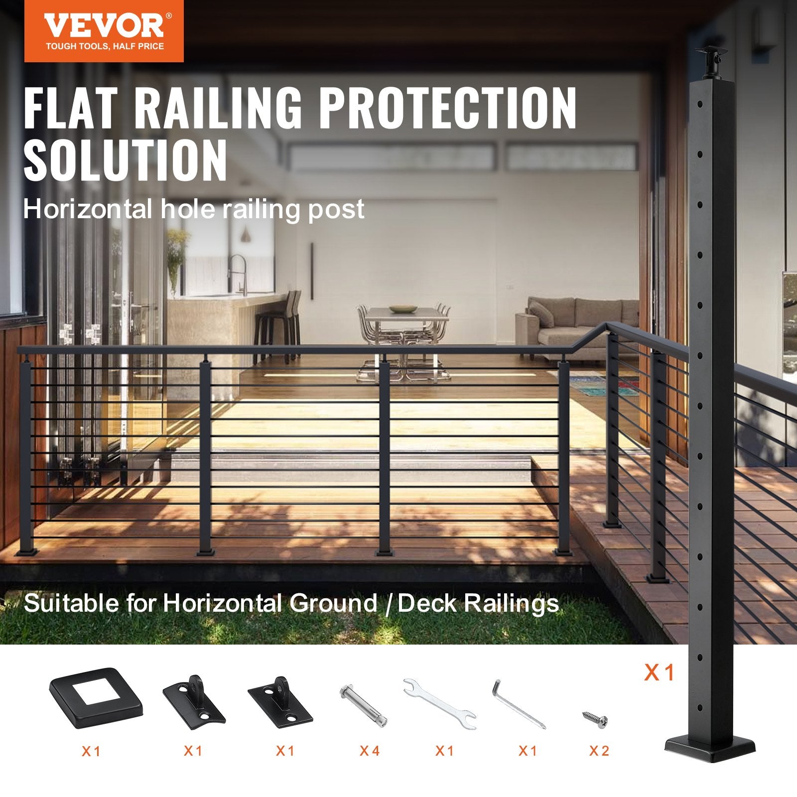 Cable Railing Post Level Deck — view 3