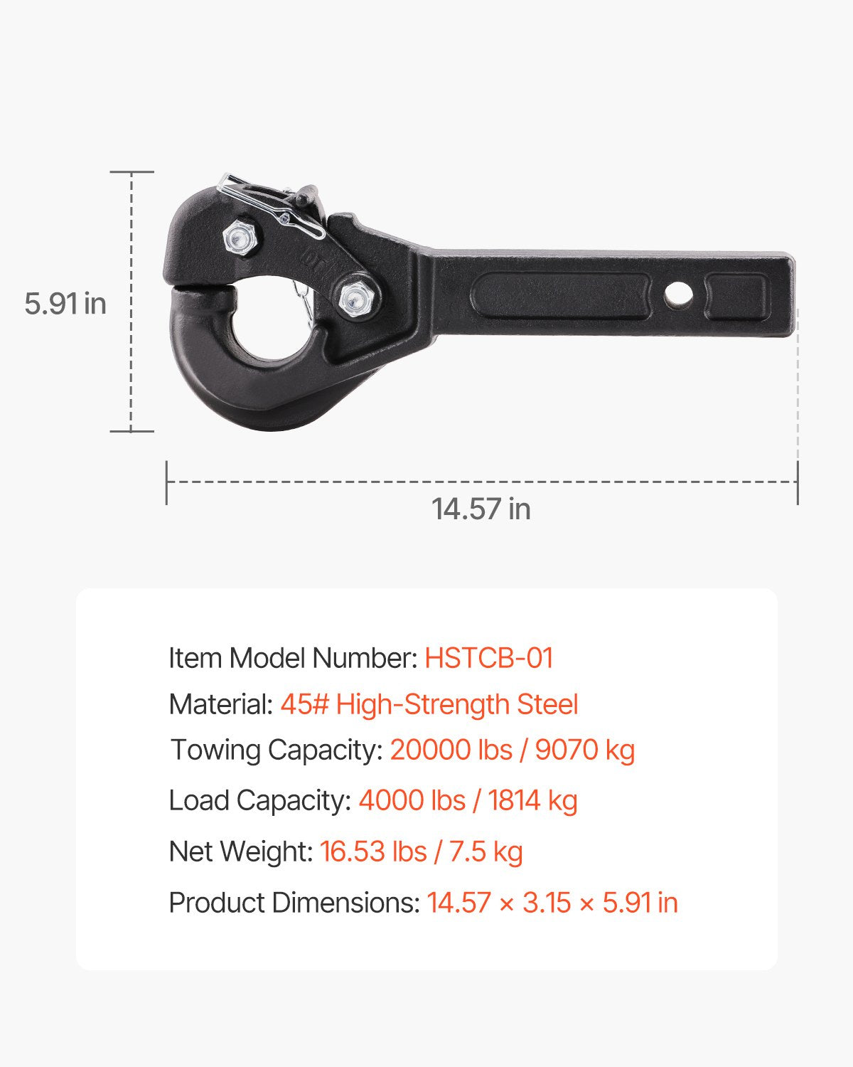 Pintle Hitch 50.4 mm Receiver — view 7