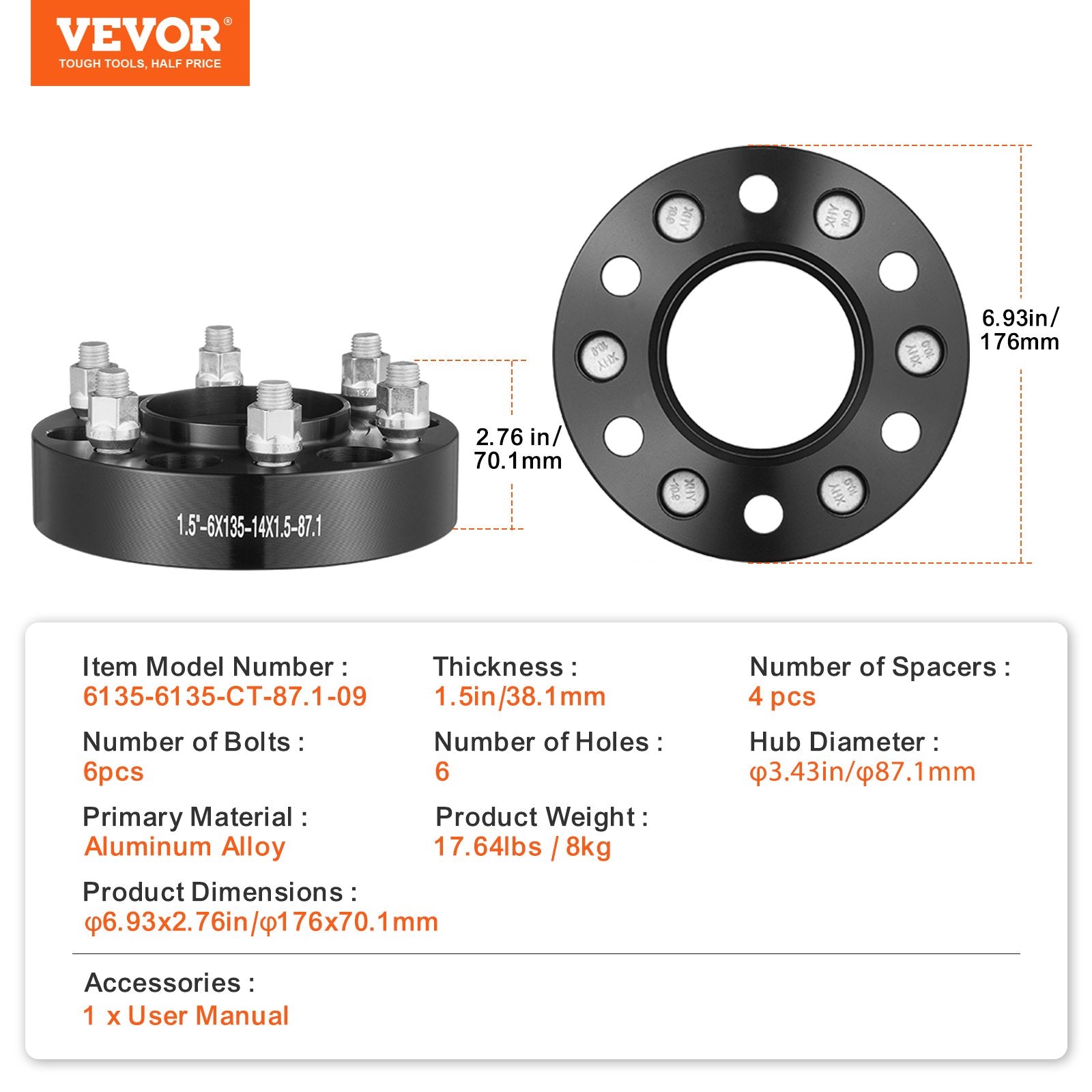 1.5 6x5.3 Wheel Spacers Wheel — view 8