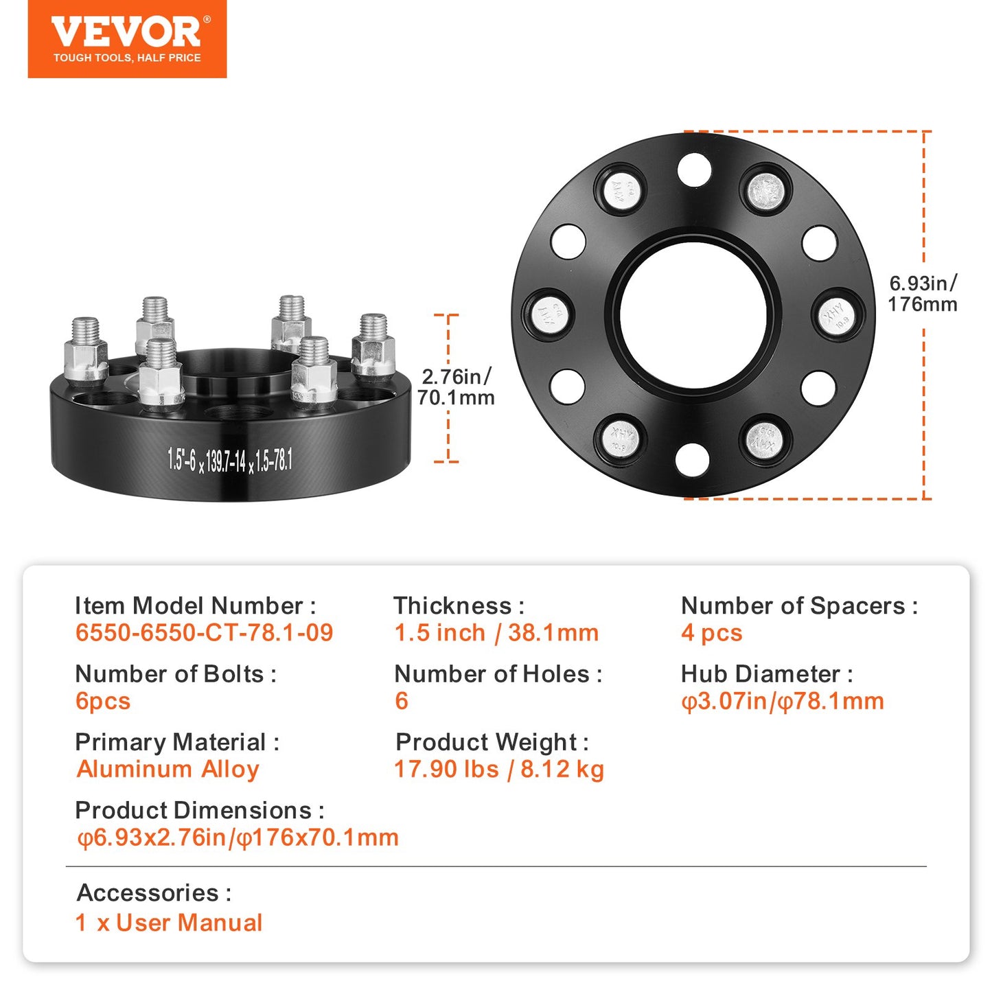 1.5 6x5 Wheel Spacers Wheel — view 8