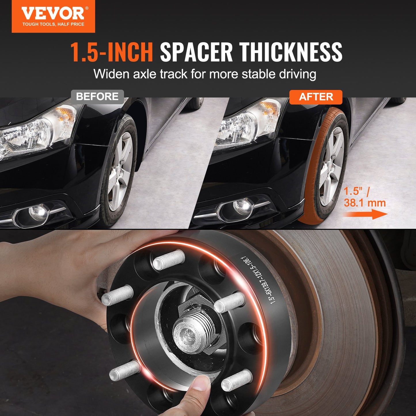 1.5 6x5.5 Wheel Spacers Wheel — view 3