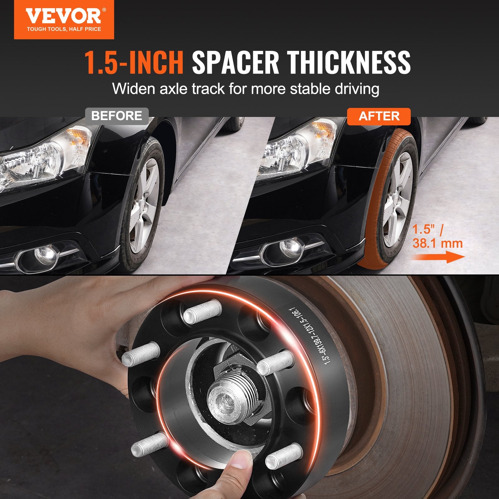 1.5 6x5.5 Wheel Spacers Wheel — view 3