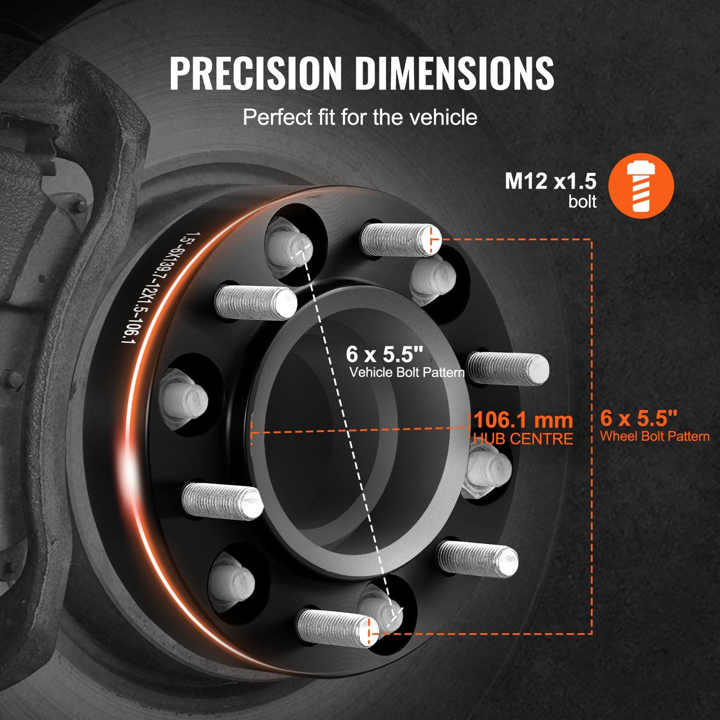 1.5 6x5.5 Wheel Spacers Wheel — view 4