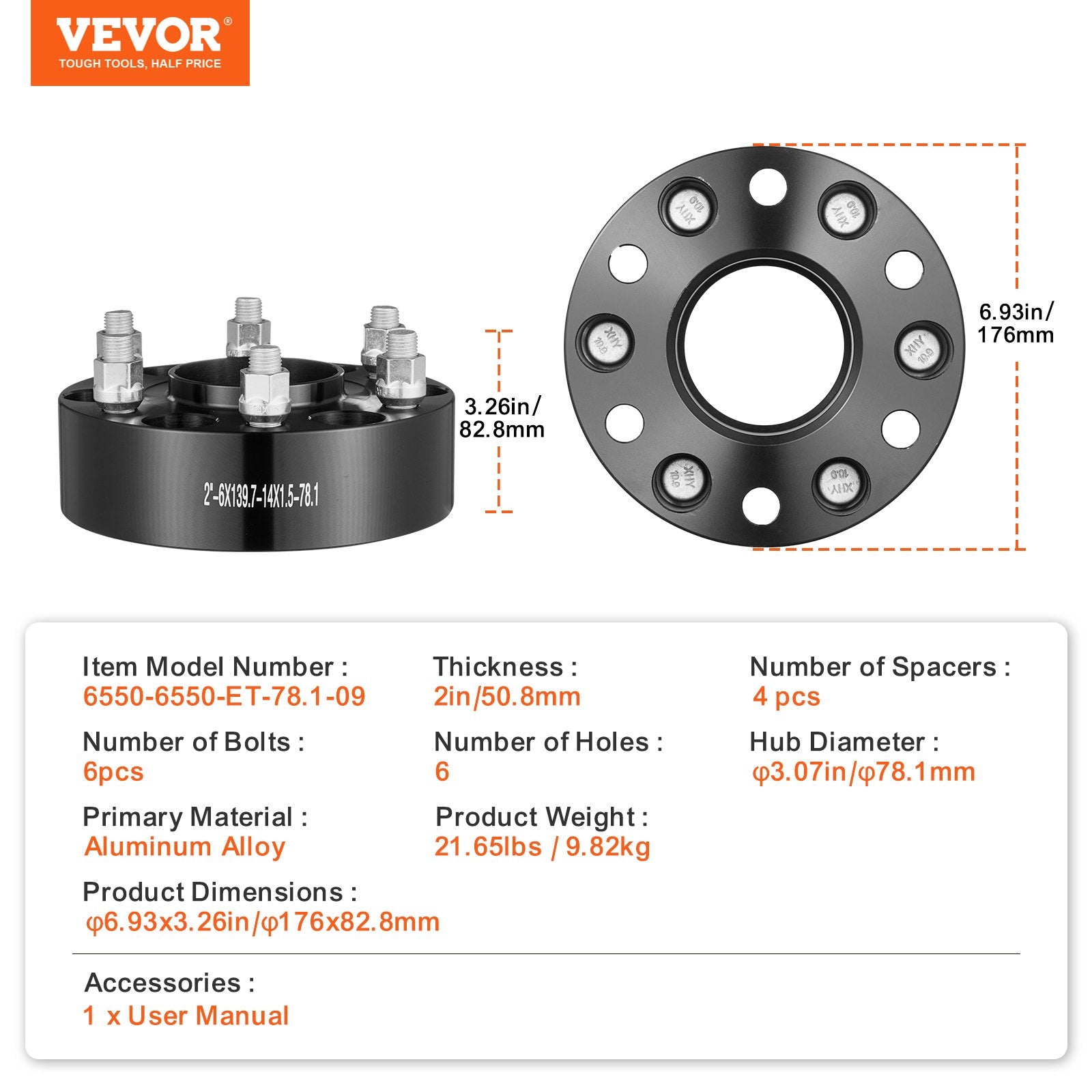 2 6x5.5 Wheel Spacers Wheel — view 8