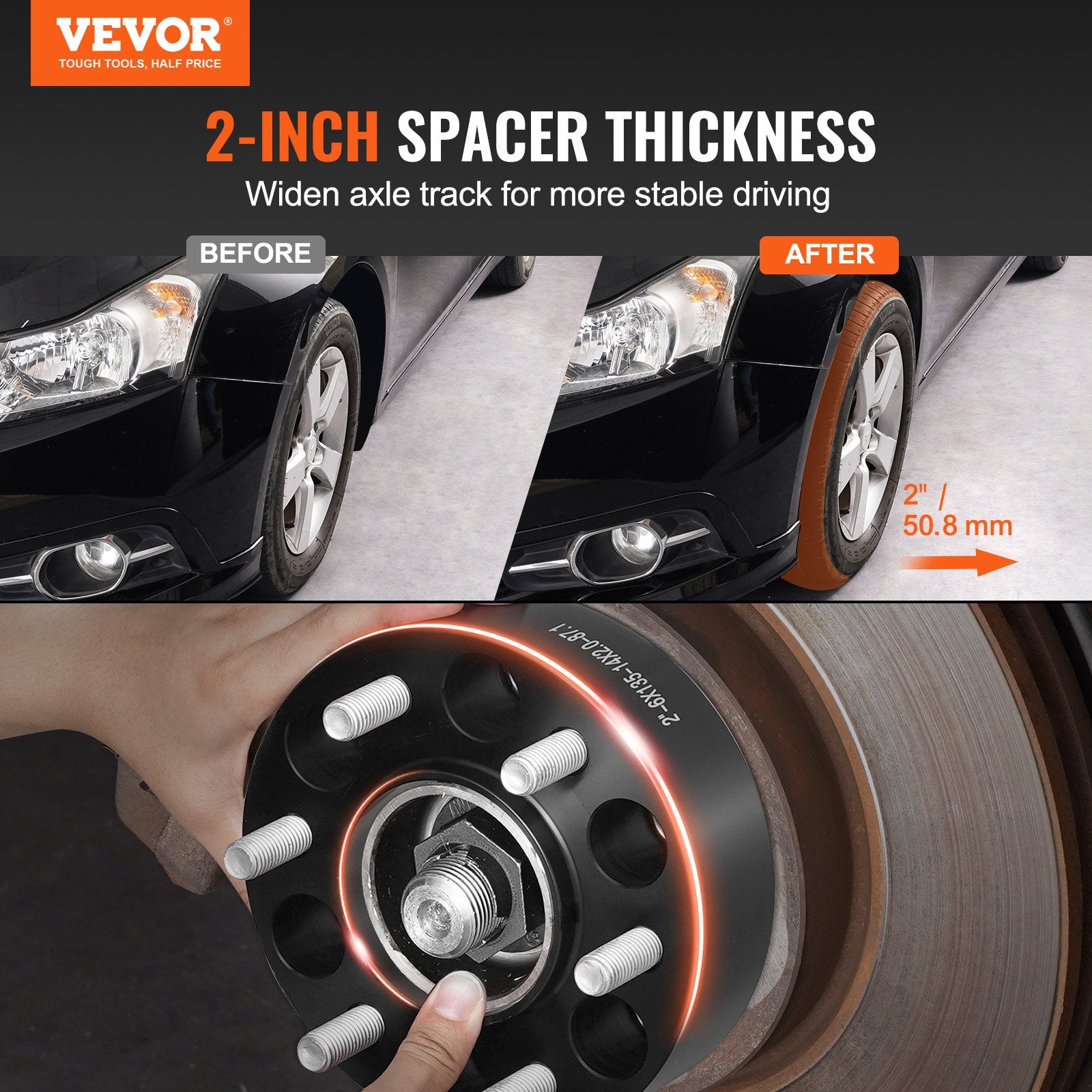 2 6x5.3 Wheel Spacers Wheel — view 3