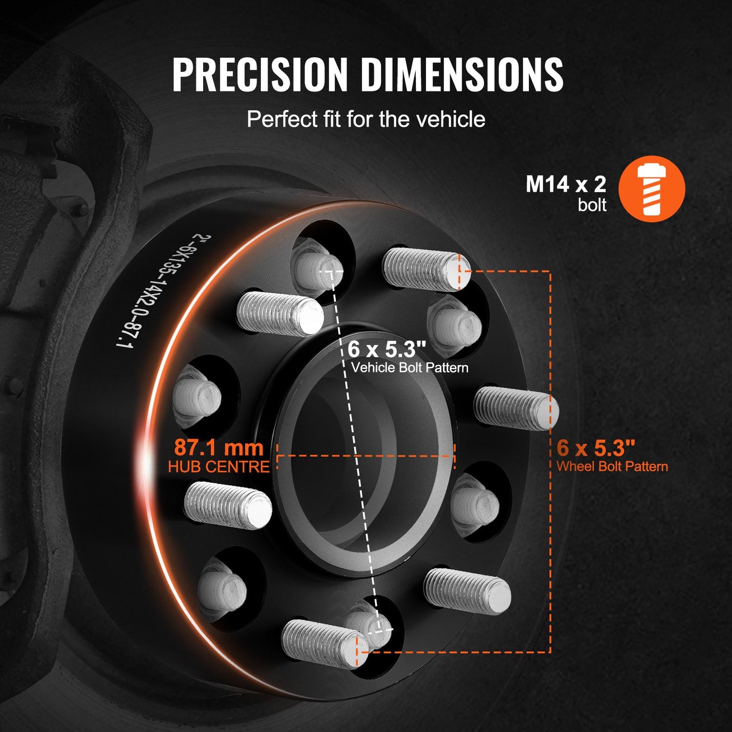 2 6x5.3 Wheel Spacers Wheel — view 4