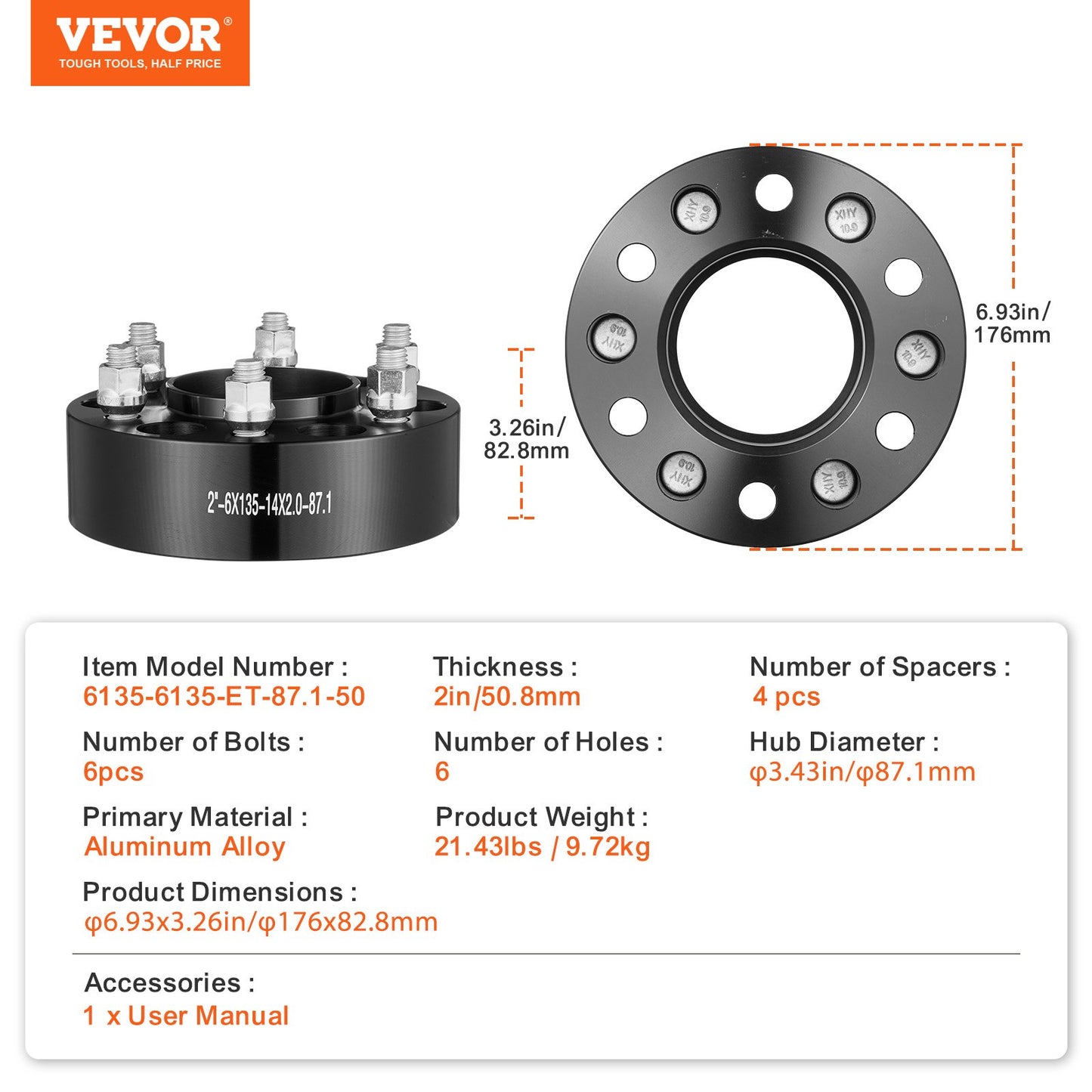 2 6x5.3 Wheel Spacers Wheel — view 8