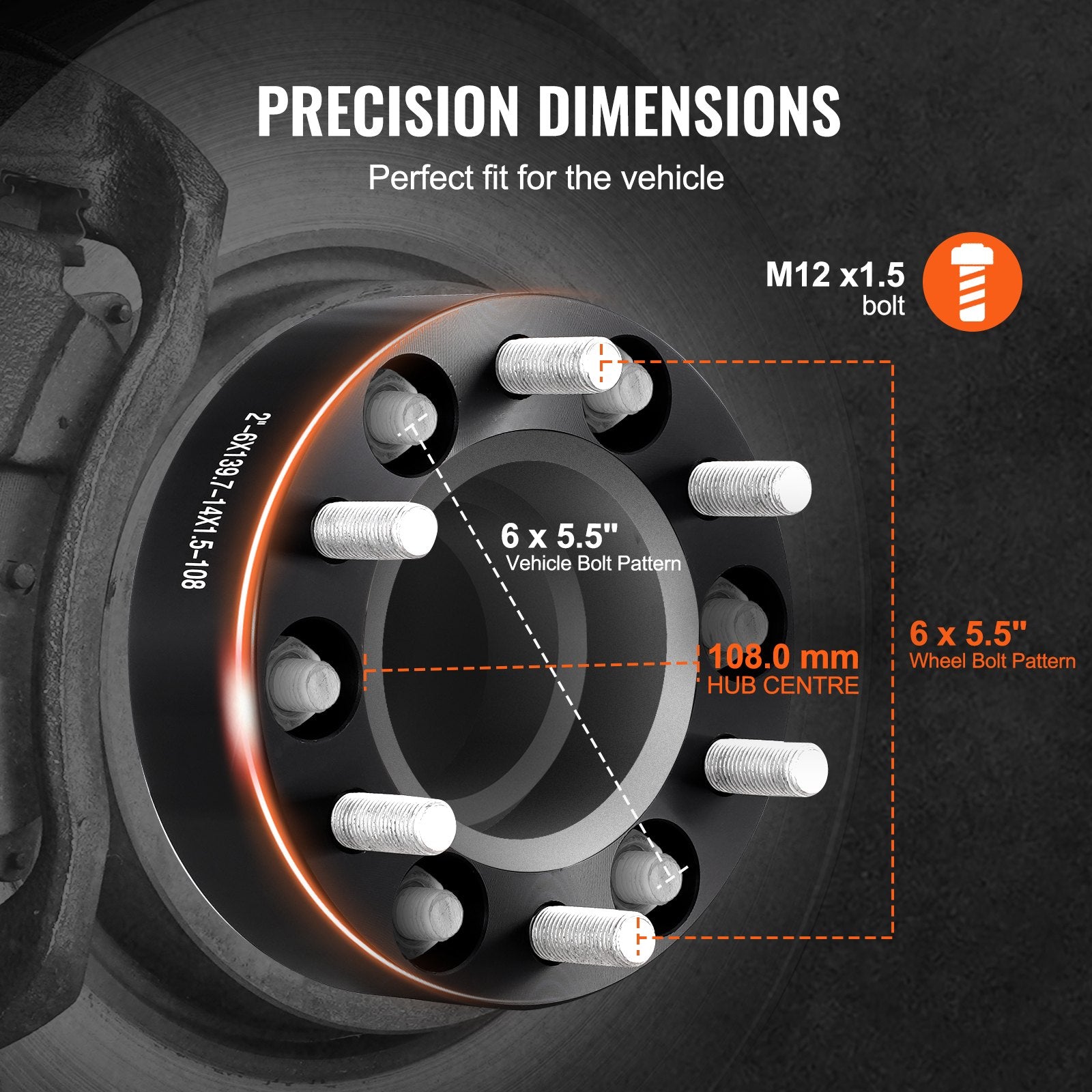 2 6x5.5 Wheel Spacers Wheel — view 4