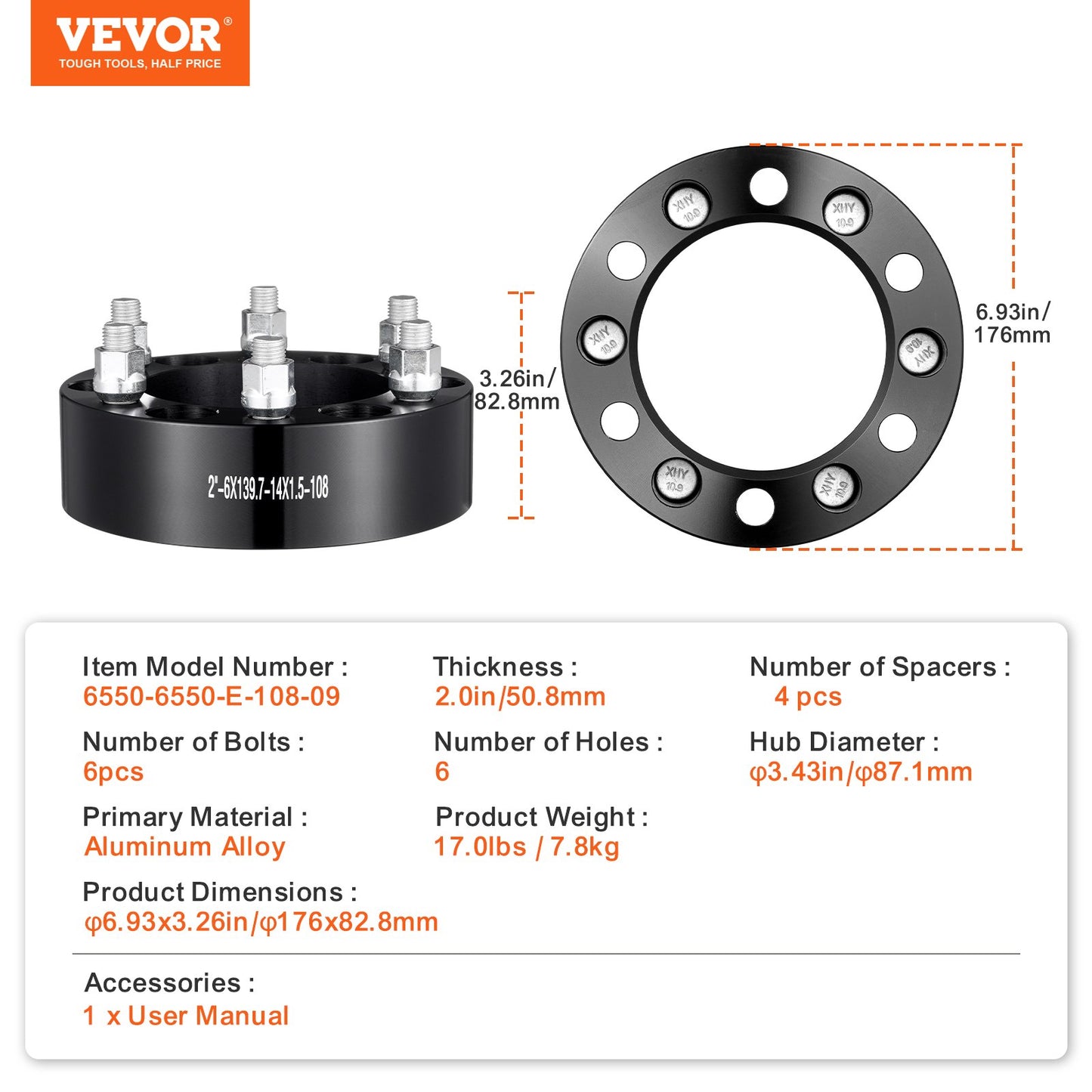 2 6x5.5 Wheel Spacers Wheel — view 8