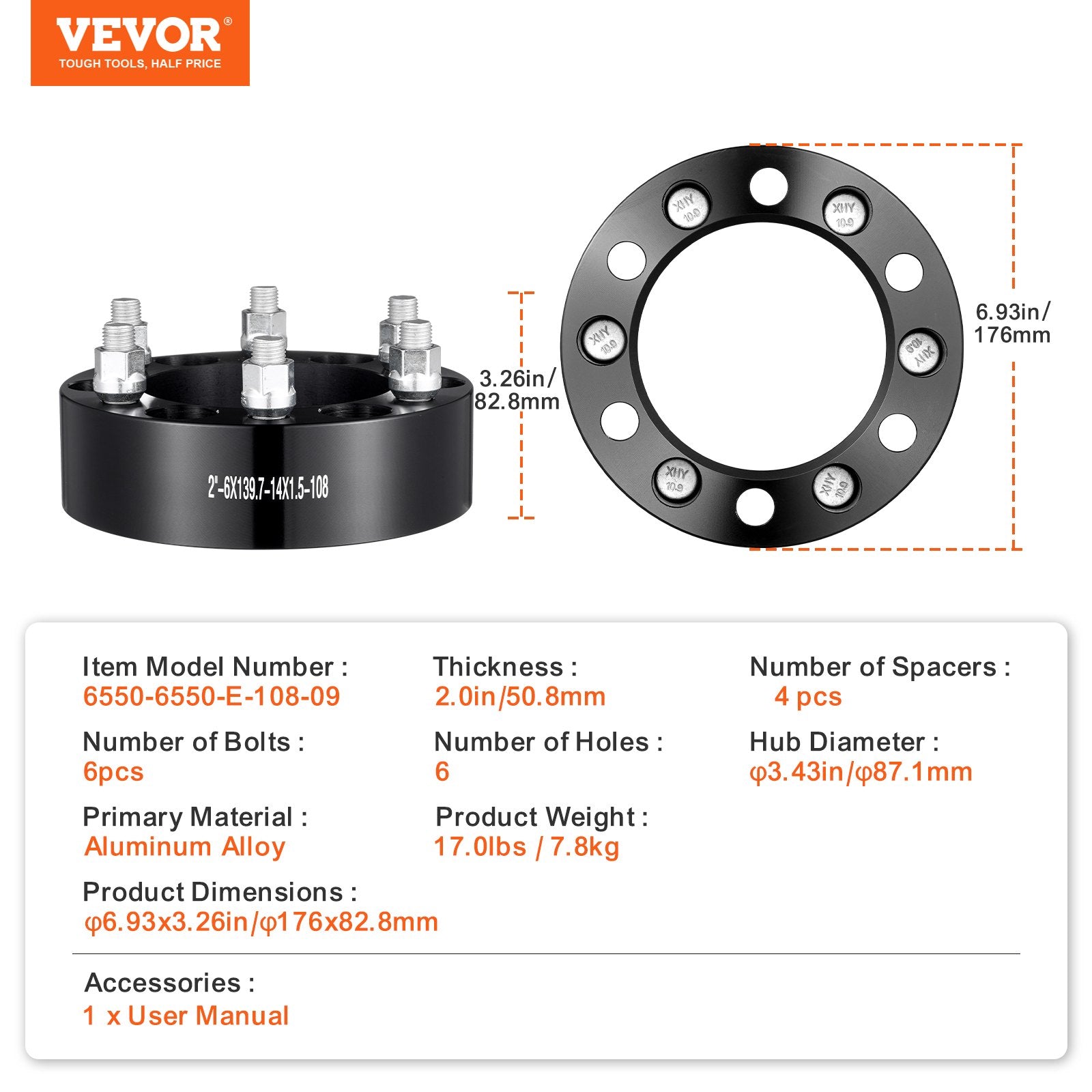 2 6x5.5 Wheel Spacers Wheel — view 8