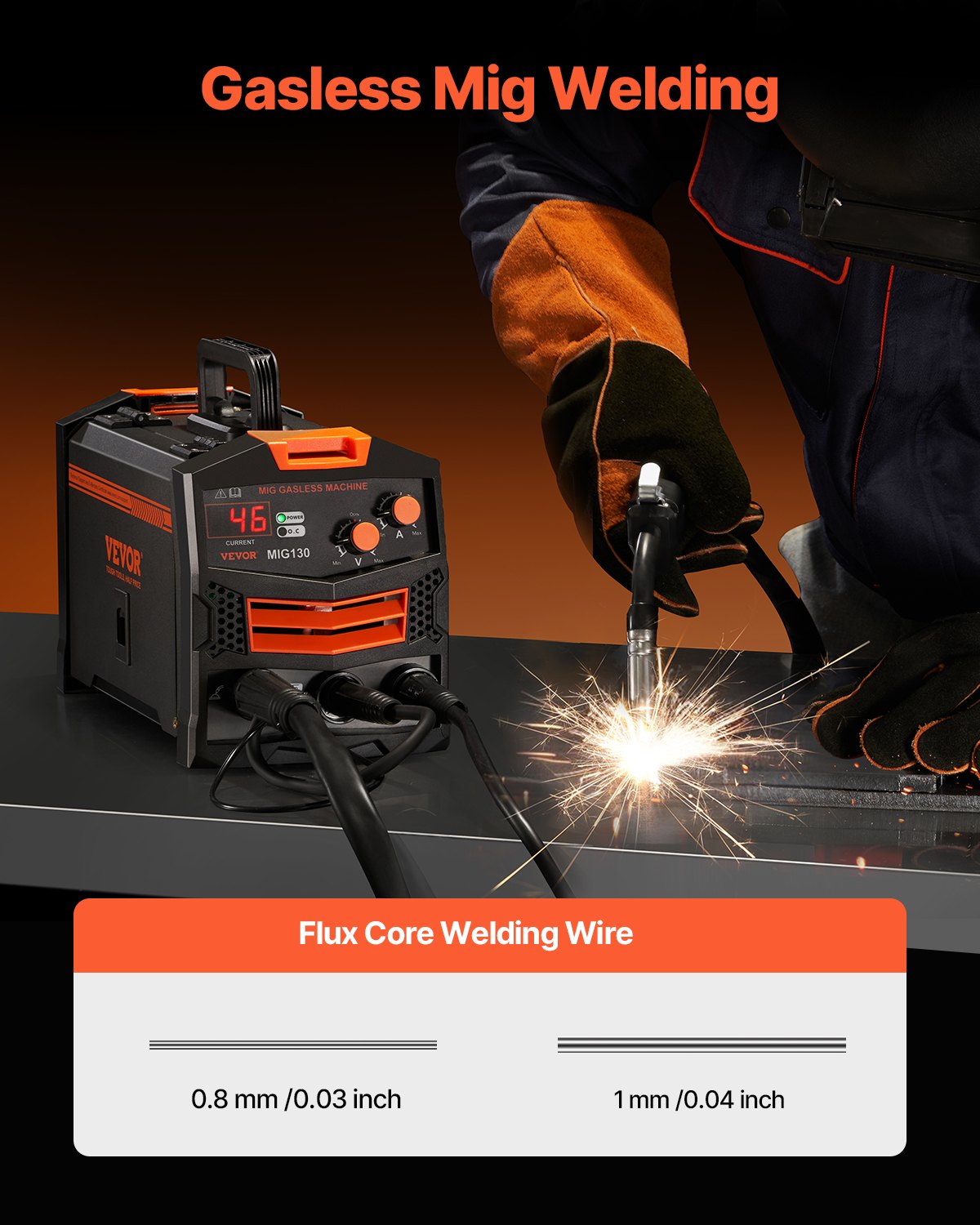 MIG Welder 130Amp Gasless Flux — view 3