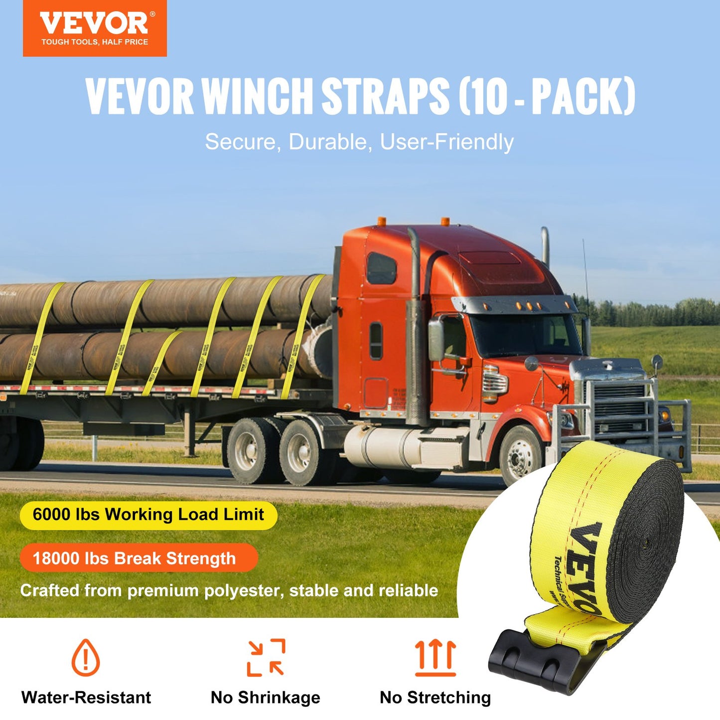 Winch Straps 10.2 cm x 12.2 — view 3